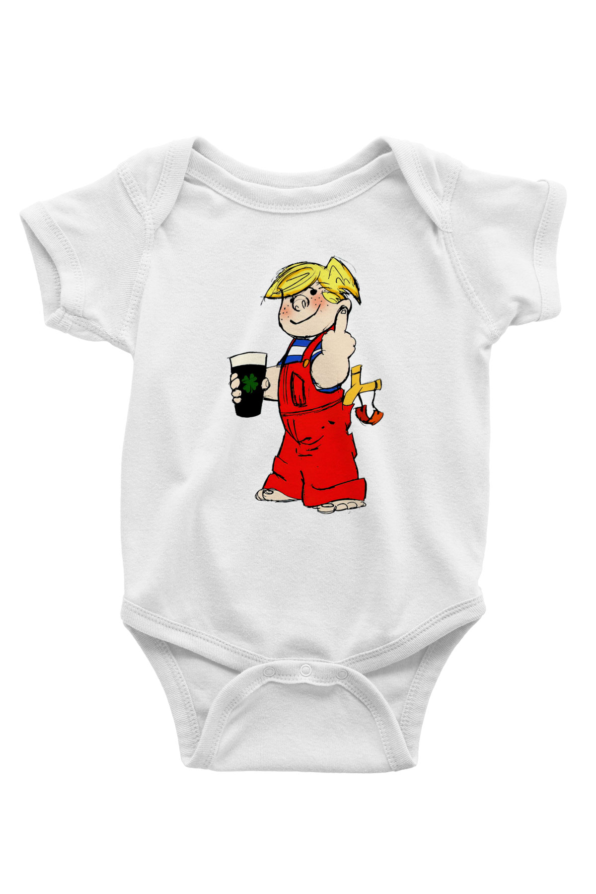 Dennis the Menace Beyaz Bebek Body - Zıbın