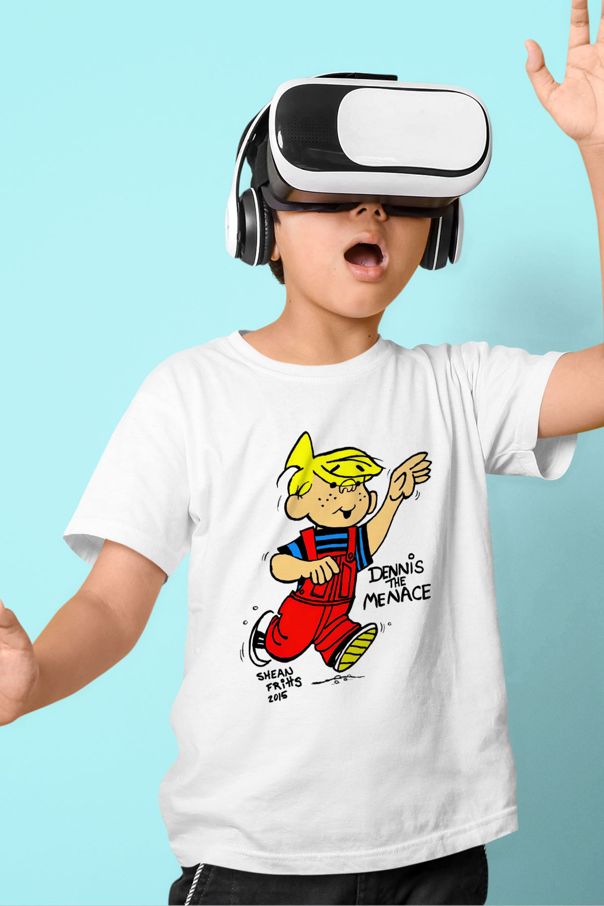 Dennis the Menace Beyaz Unisex Çocuk Tişört