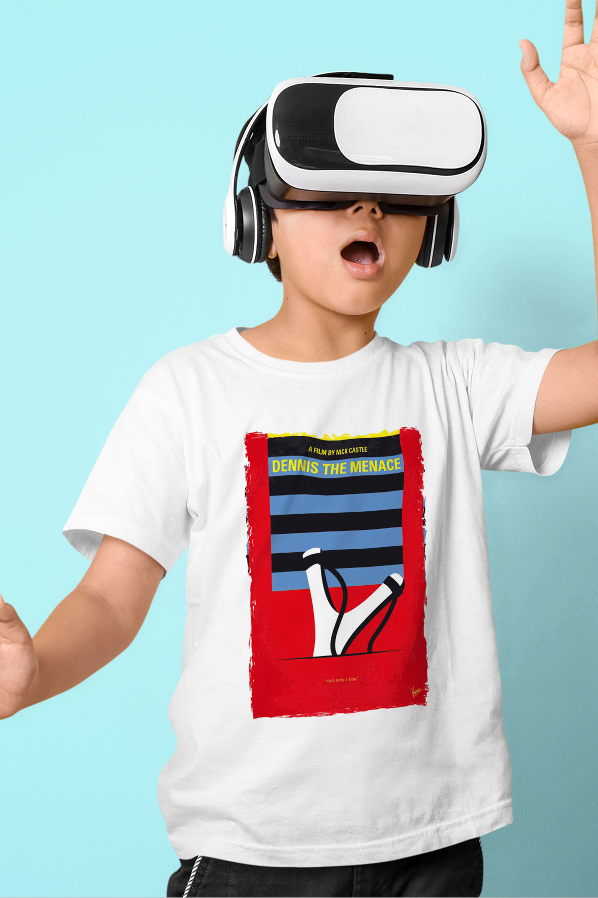Dennis the Menace Beyaz Unisex Çocuk Tişört