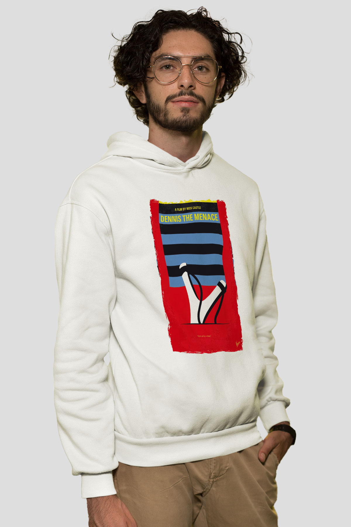 Dennis the Menace Beyaz Unisex Hoodie