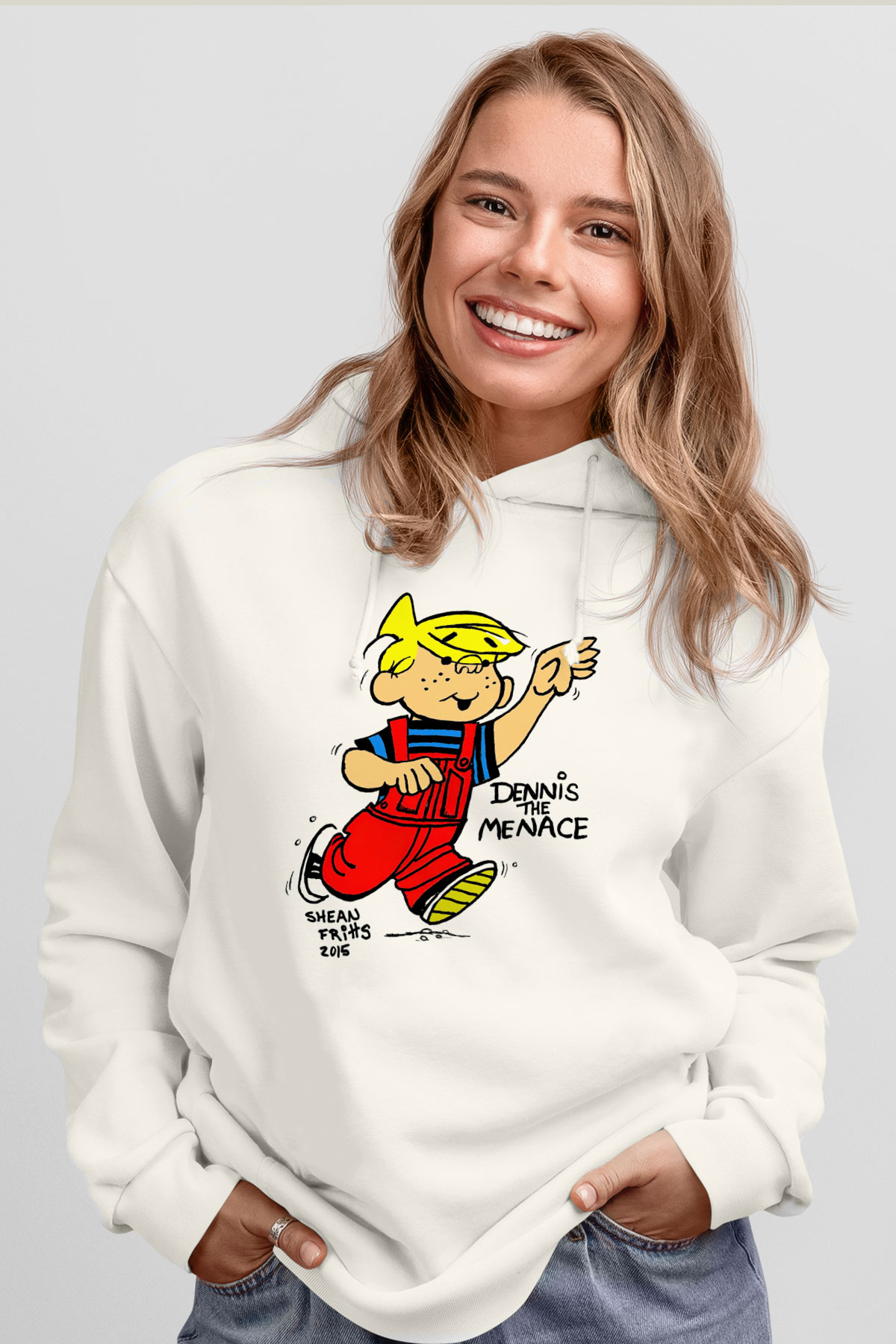 Dennis the Menace Beyaz Unisex Hoodie