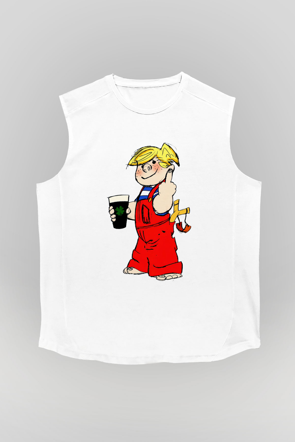 Dennis the Menace Beyaz Unisex Kolsuz Tişört