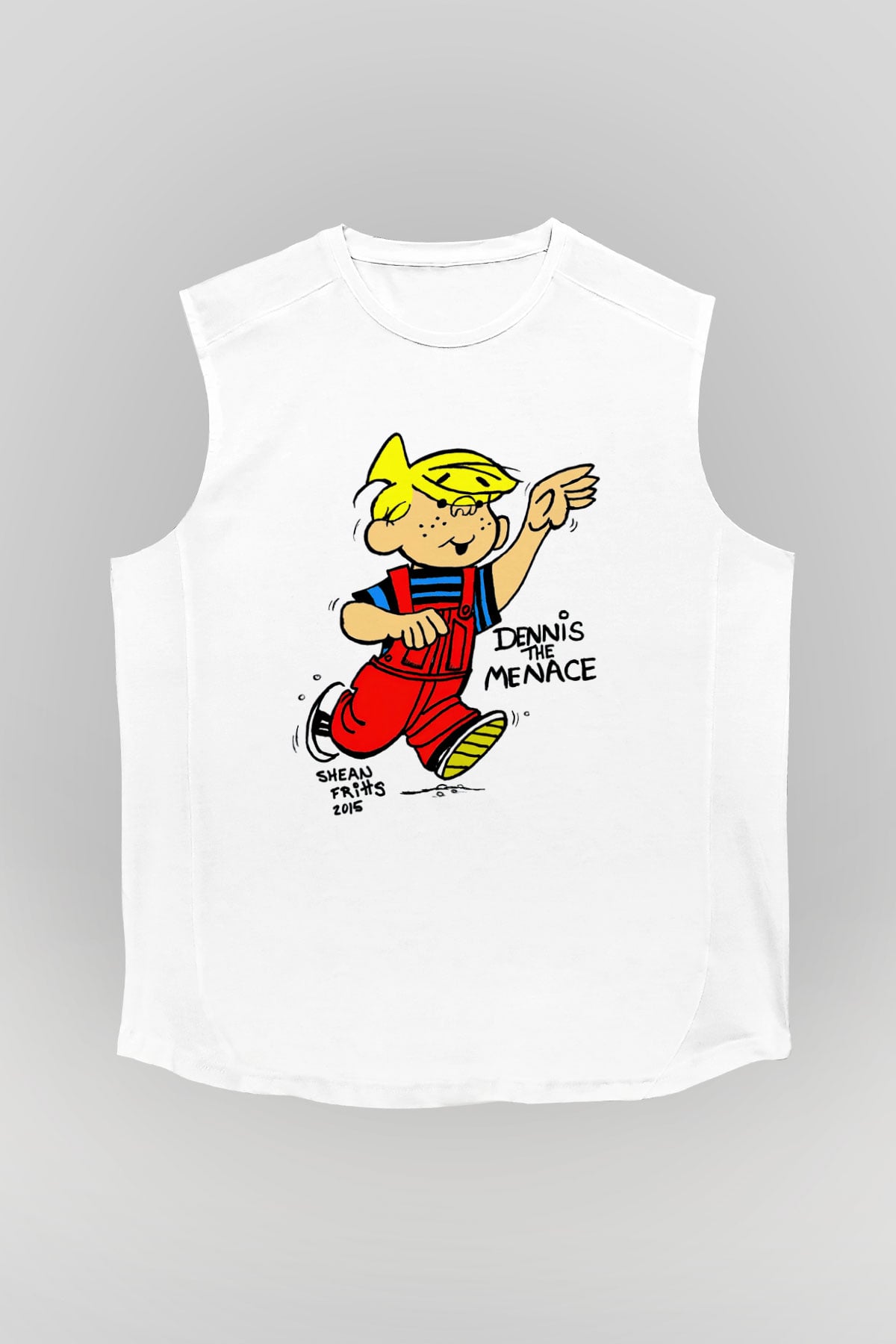 Dennis the Menace Beyaz Unisex Kolsuz Tişört