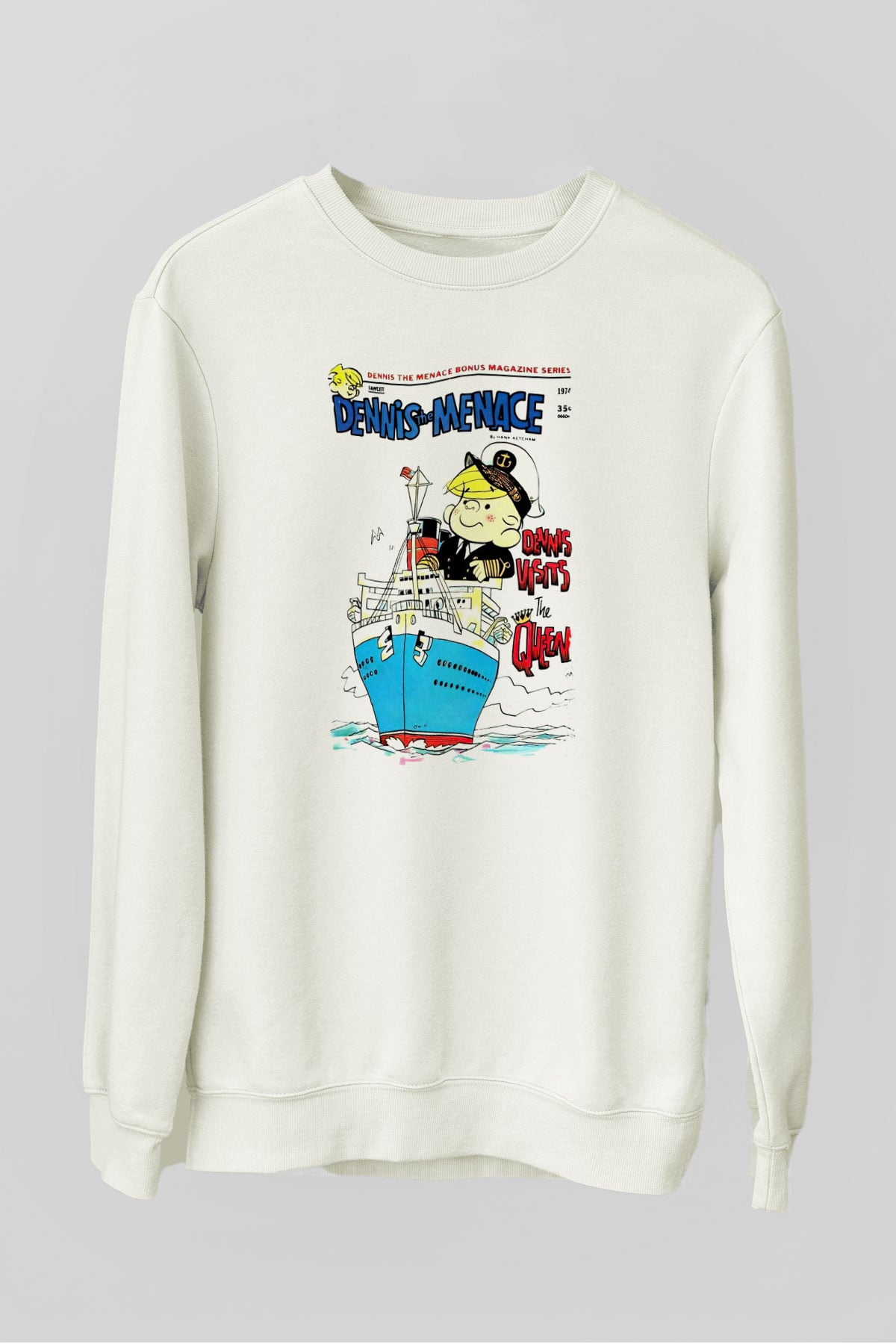 Dennis the Menace Beyaz Unisex Sweatshirt
