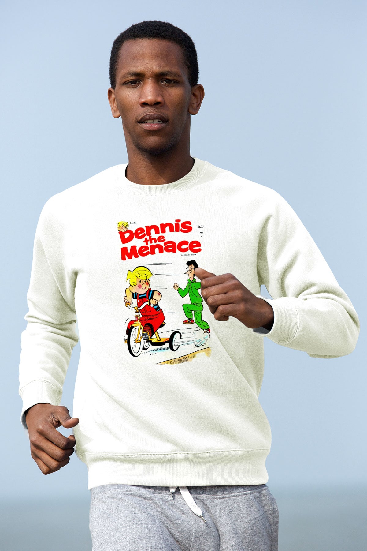 Dennis the Menace Beyaz Unisex Sweatshirt