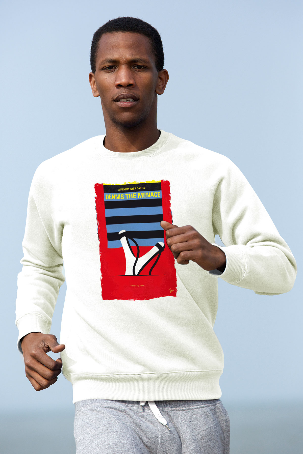 Dennis the Menace Beyaz Unisex Sweatshirt