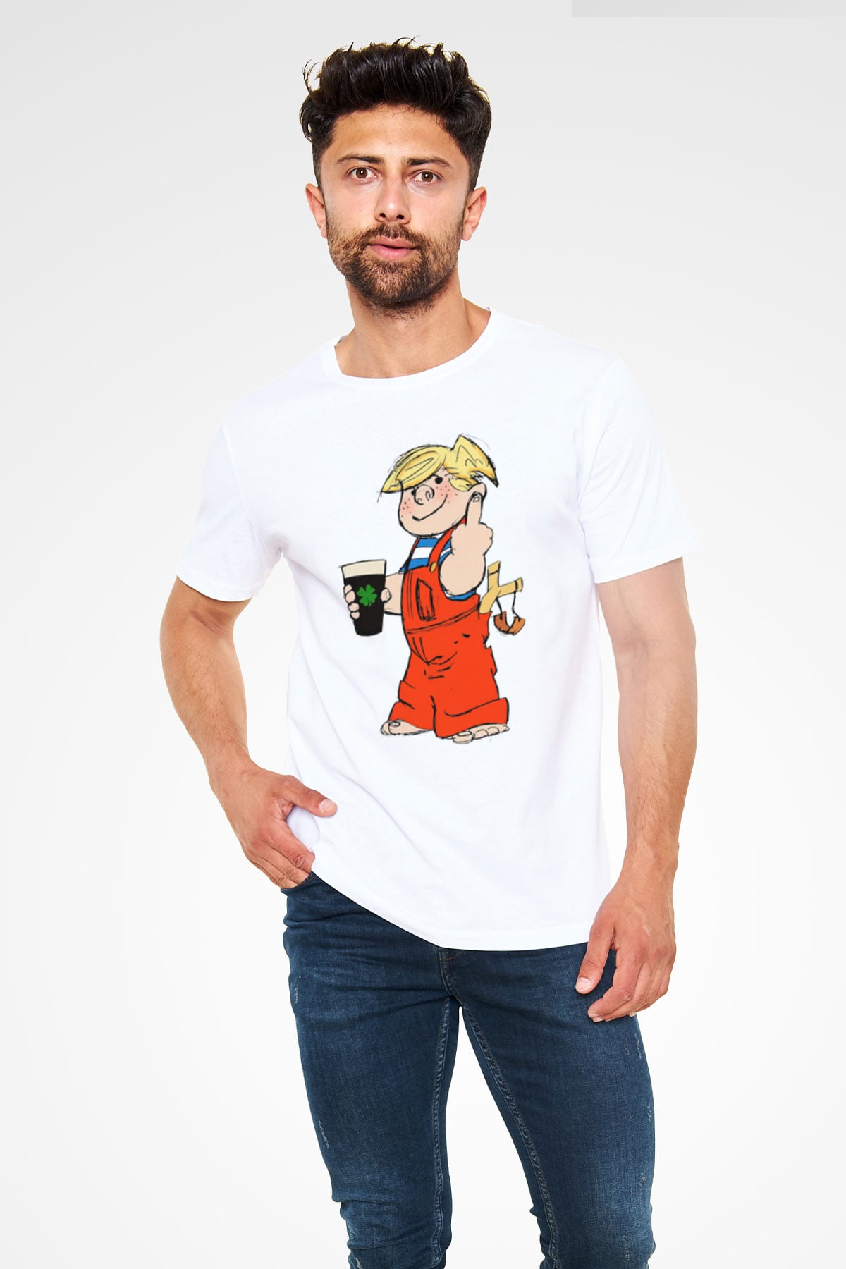 Dennis the Menace Beyaz Unisex Tişört