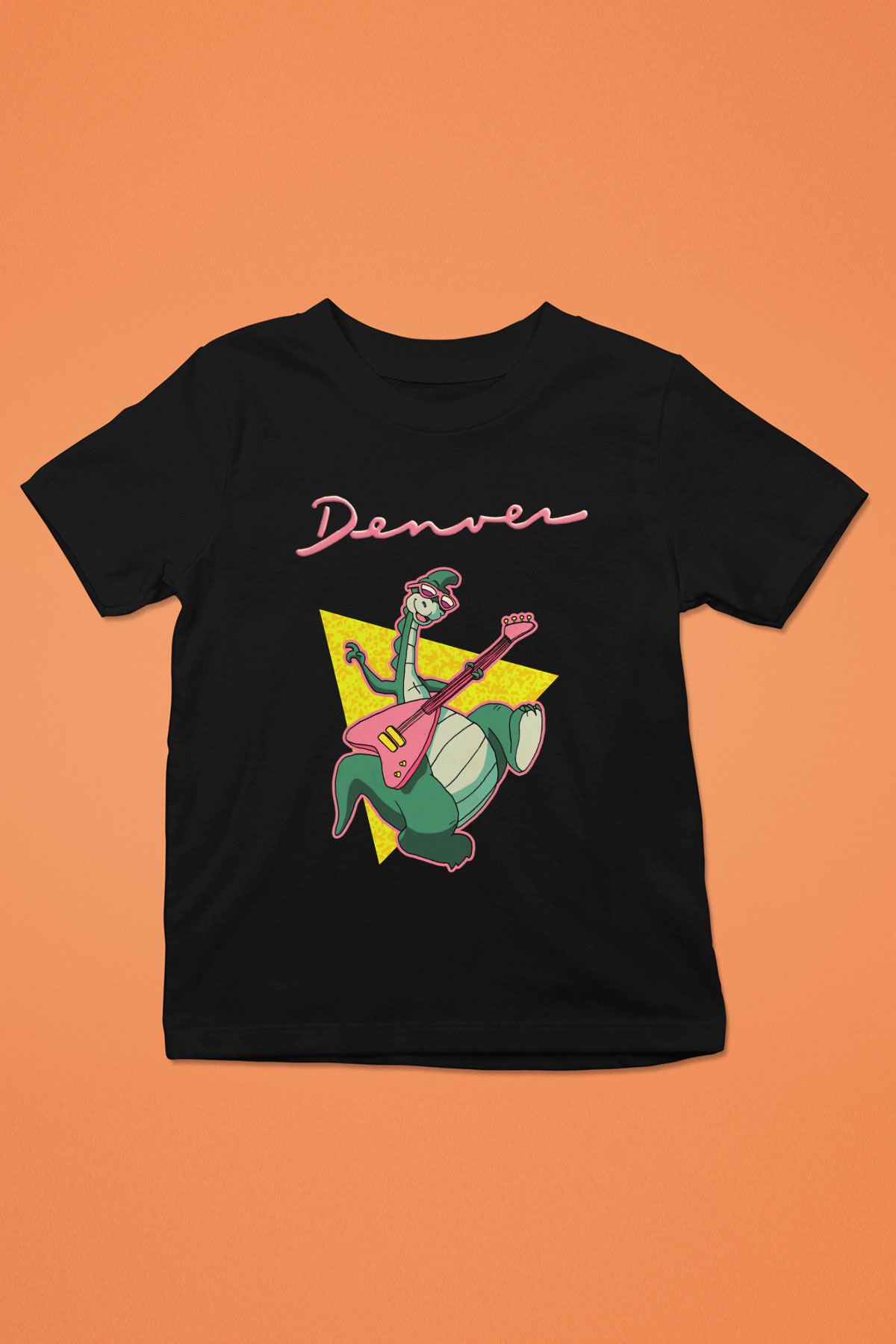 Denver, the Last Dinosaur Baskılı Siyah Unisex Çocuk Tişört