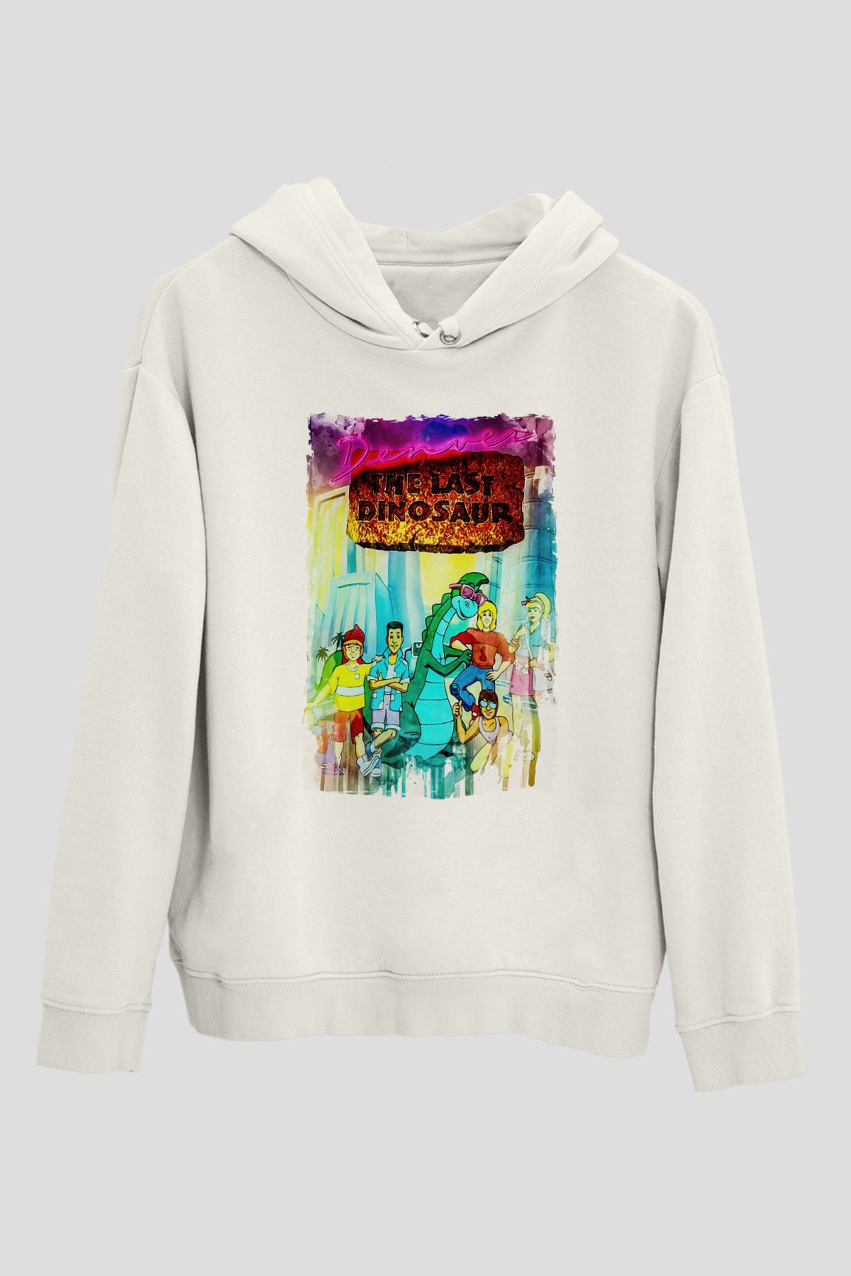 Denver, the Last Dinosaur Beyaz Unisex Hoodie