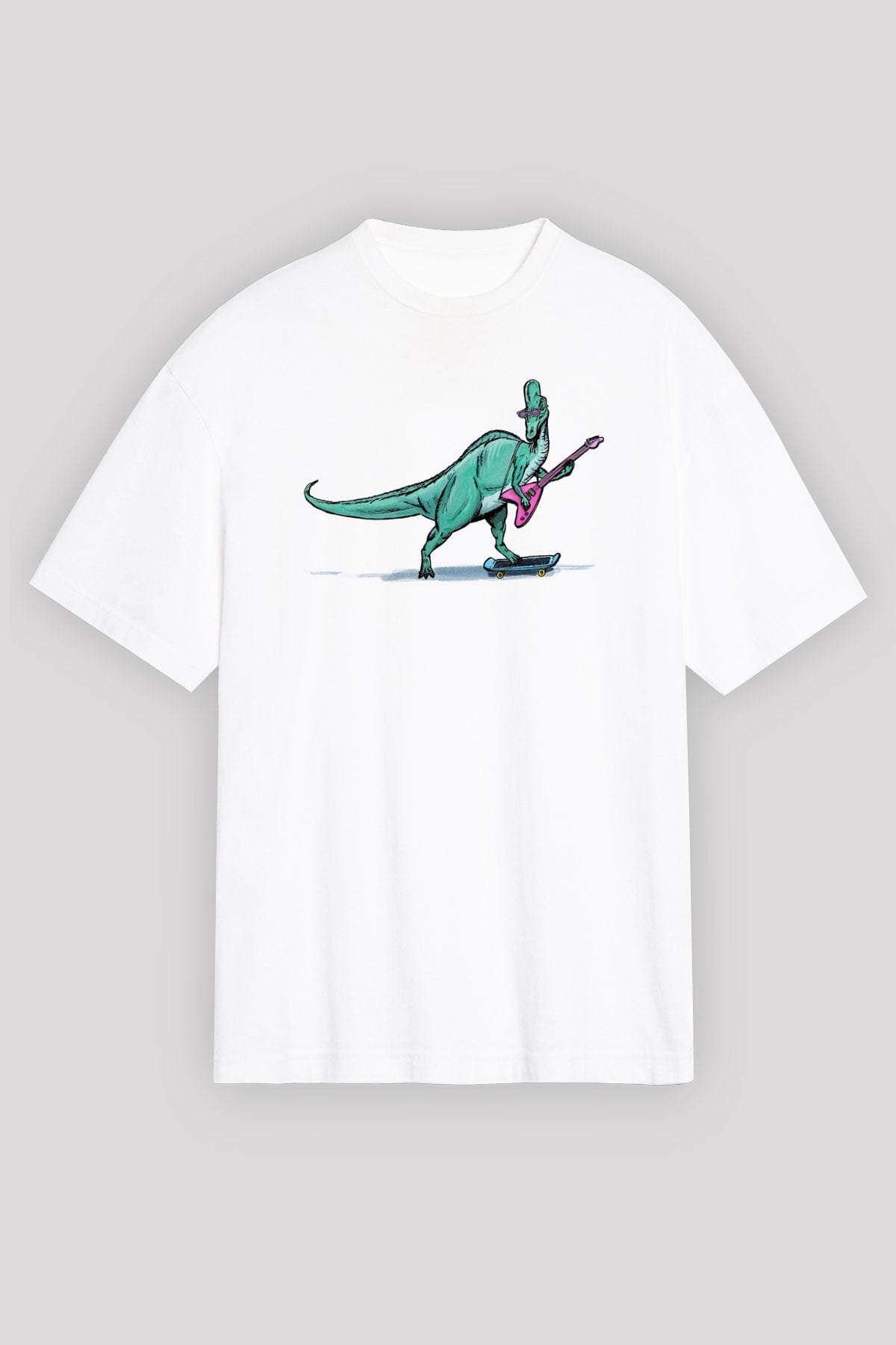Denver, the Last Dinosaur Beyaz Unisex Oversize Tişört