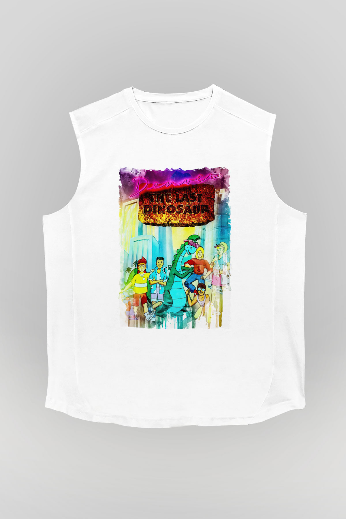 Denver, the Last Dinosaur Beyaz Unisex  Kolsuz Tişört