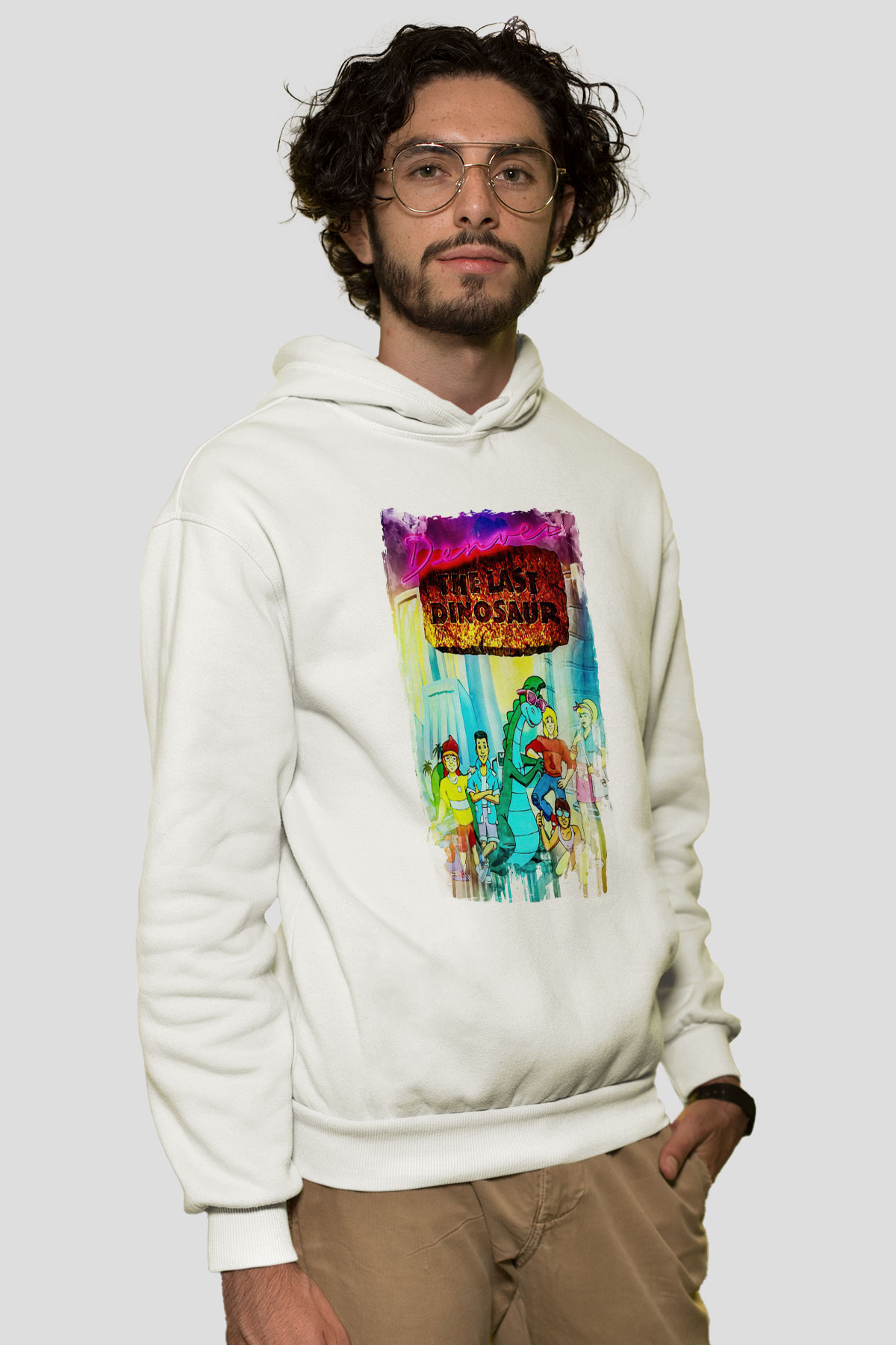 Denver, the Last Dinosaur Beyaz Unisex Hoodie