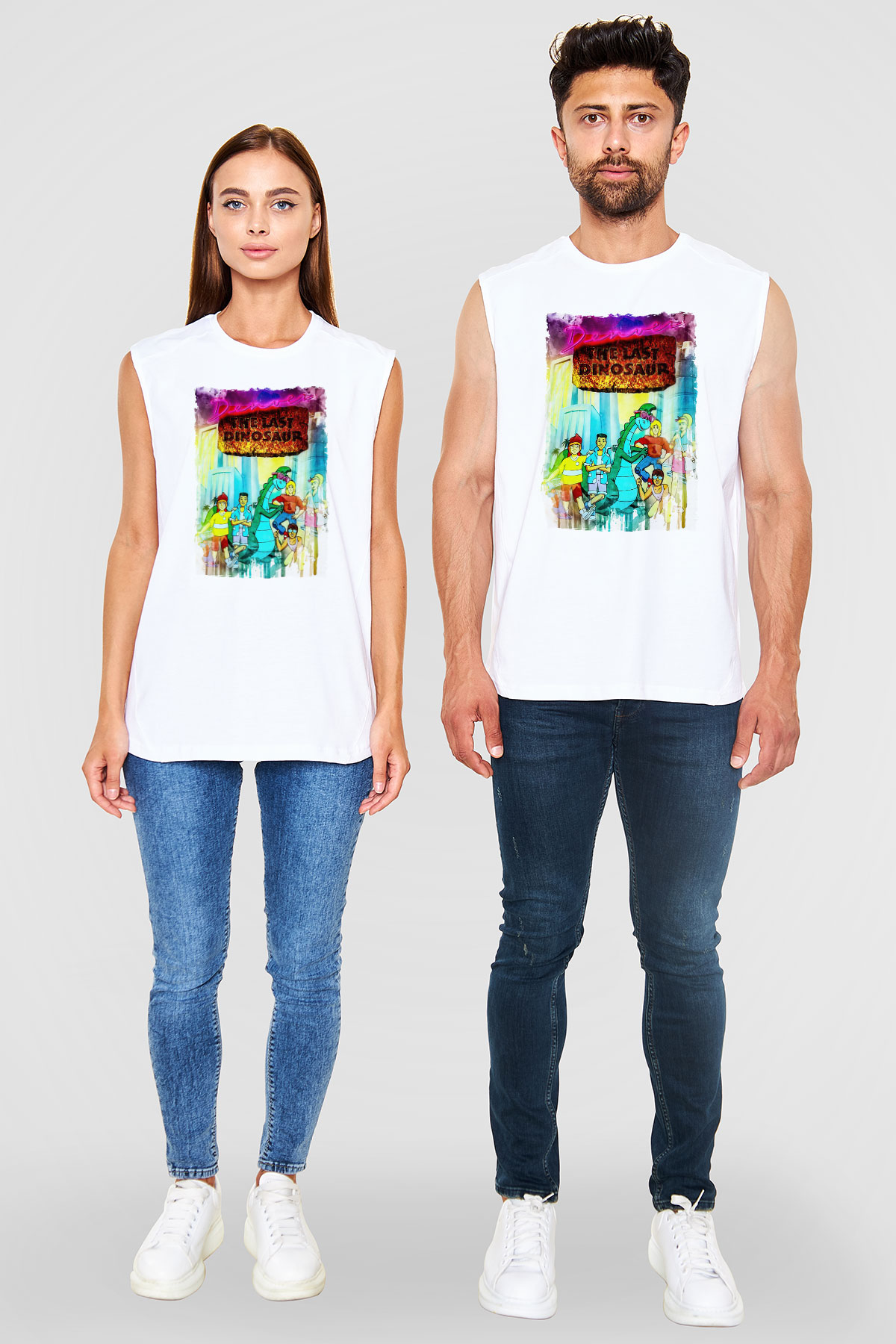 Denver, the Last Dinosaur Beyaz Unisex  Kolsuz Tişört
