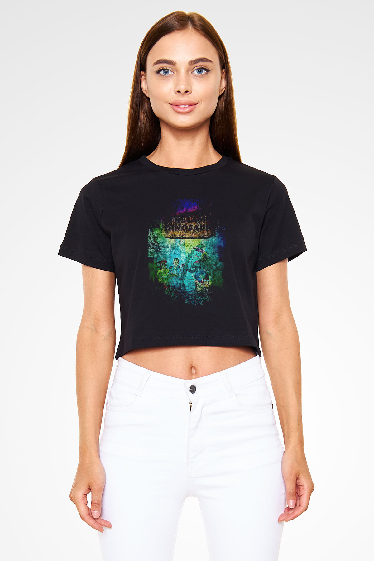 Denver, the Last Dinosaur Siyah   Crop Top Tişört