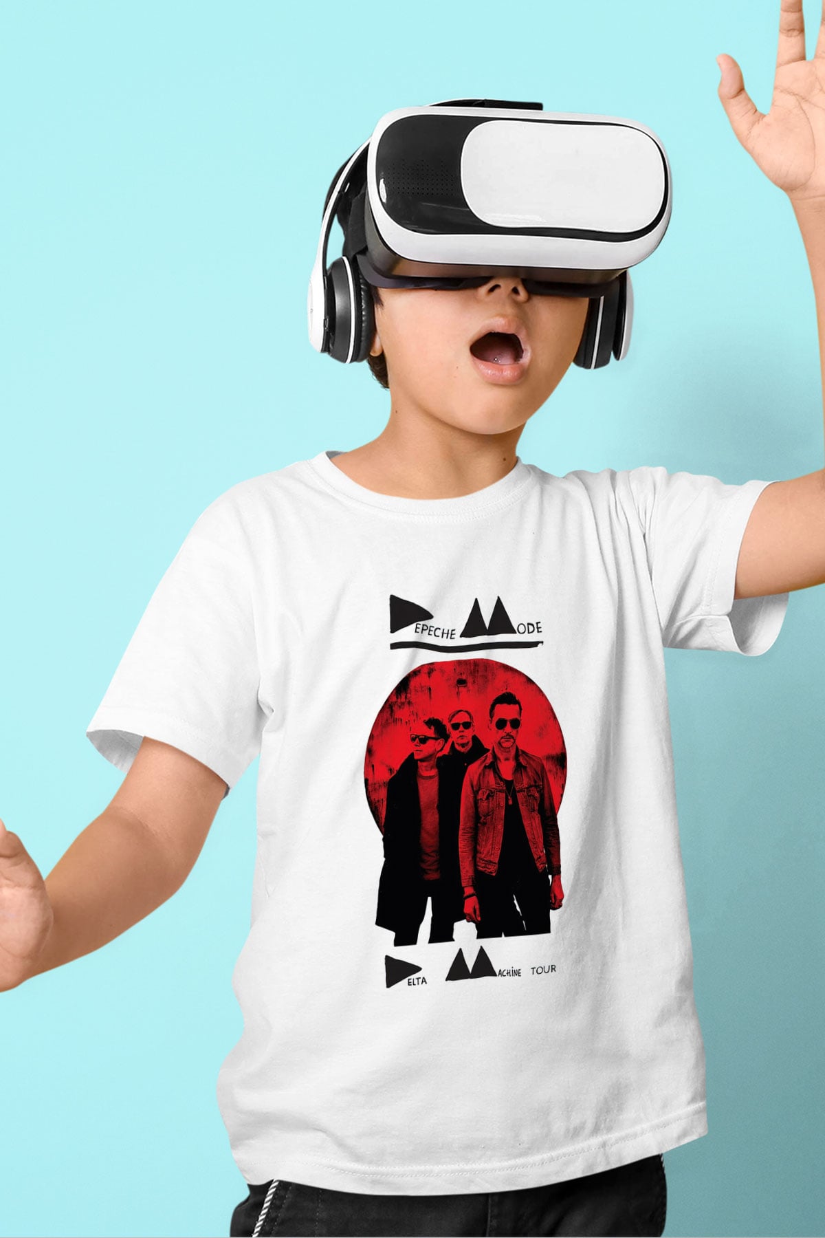 Depeche Mode Baskılı Beyaz Unisex Çocuk Tişört