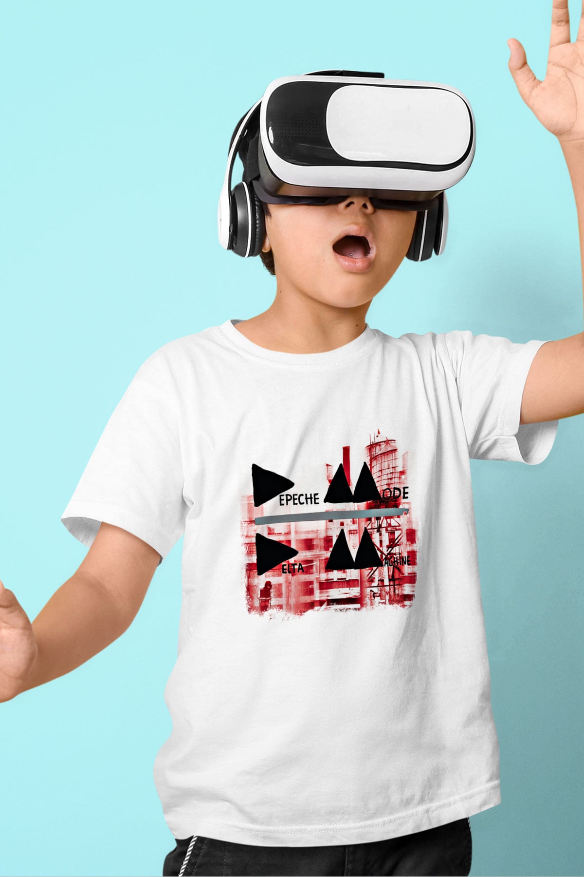 Depeche Mode Baskılı Unisex Beyaz Çocuk Tişört