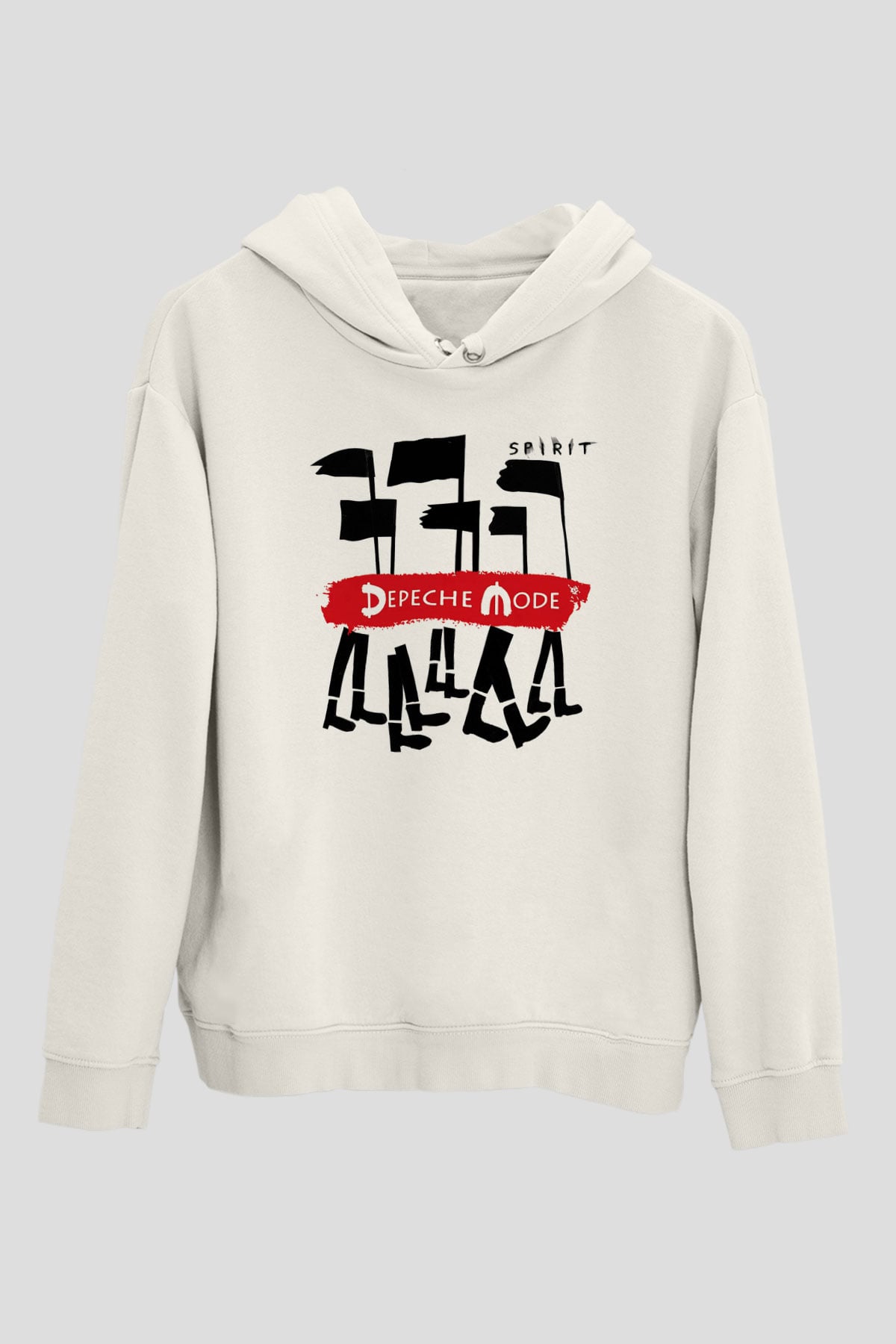 Depeche Mode Beyaz Unisex Kapşonlu Sweatshirt