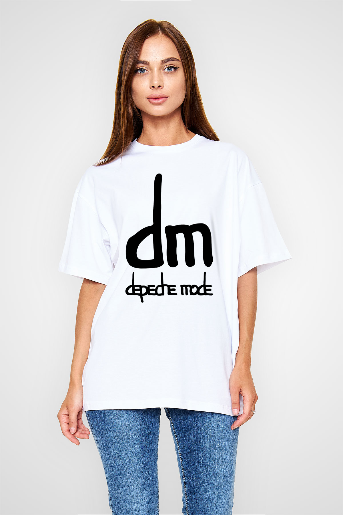 Depeche Mode Beyaz Unisex Oversize Tişört T-Shirt