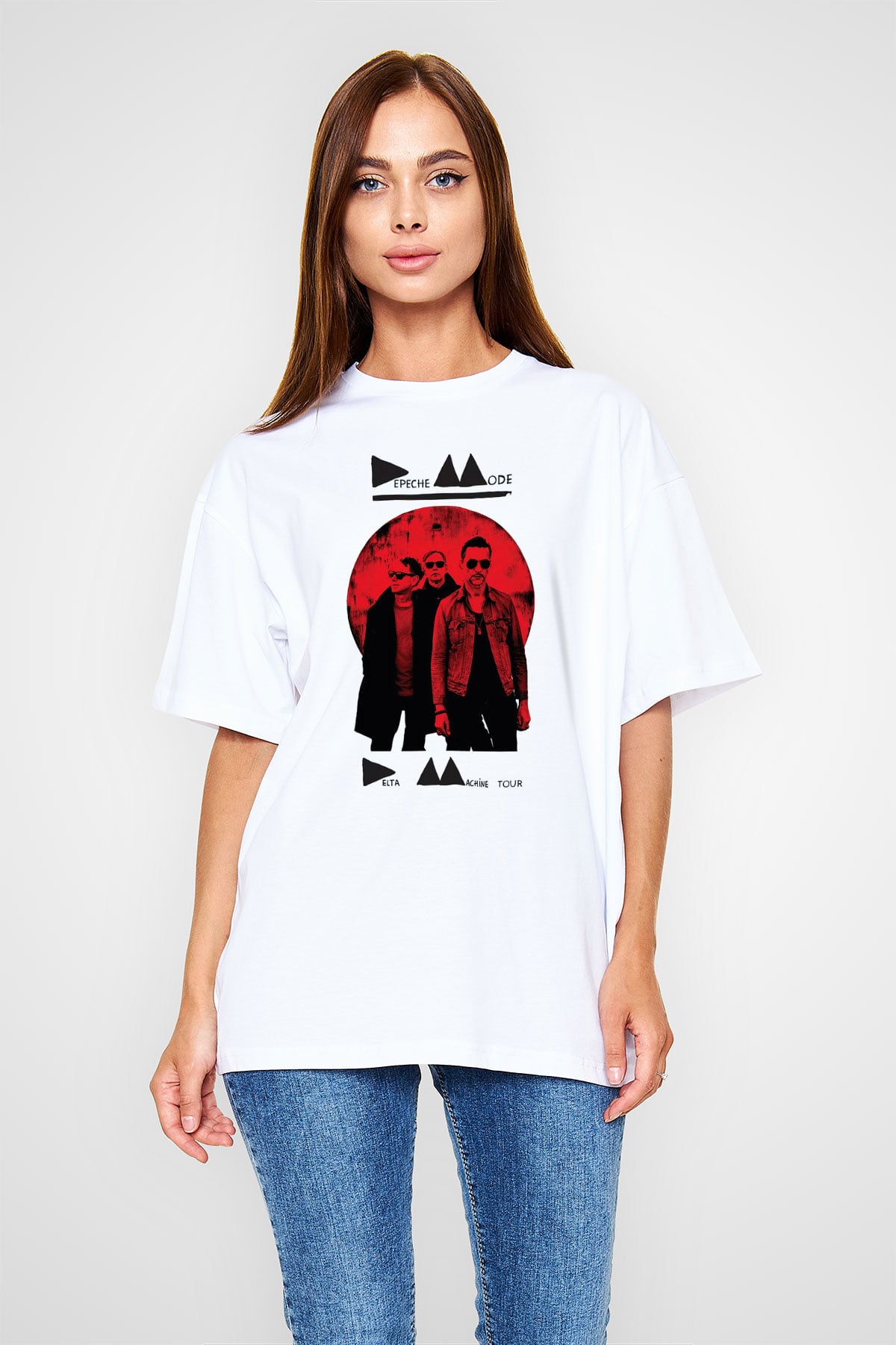 Depeche Mode Beyaz Unisex Oversize Tişört T-Shirt