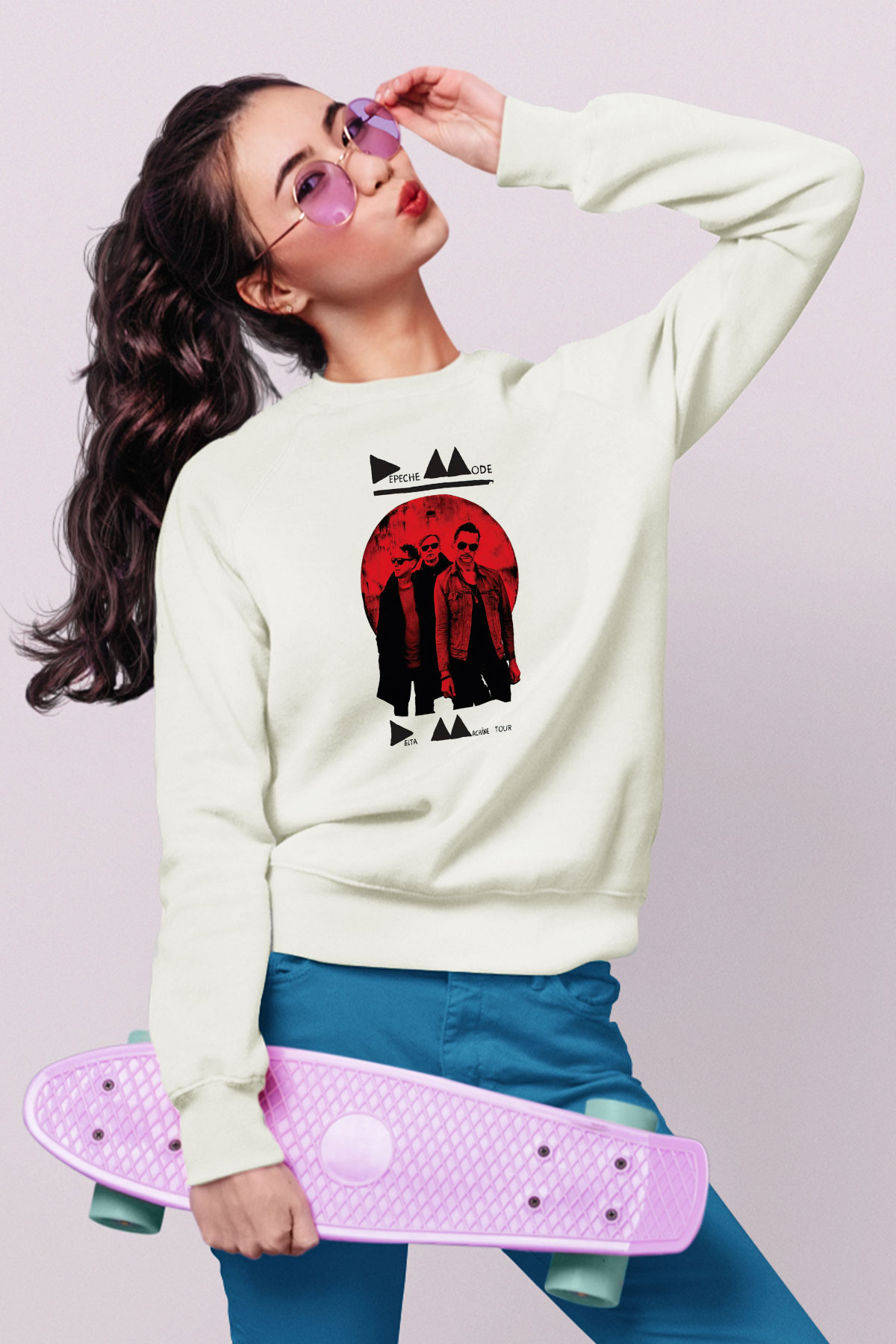 Depeche Mode Beyaz Unisex Sweatshirt