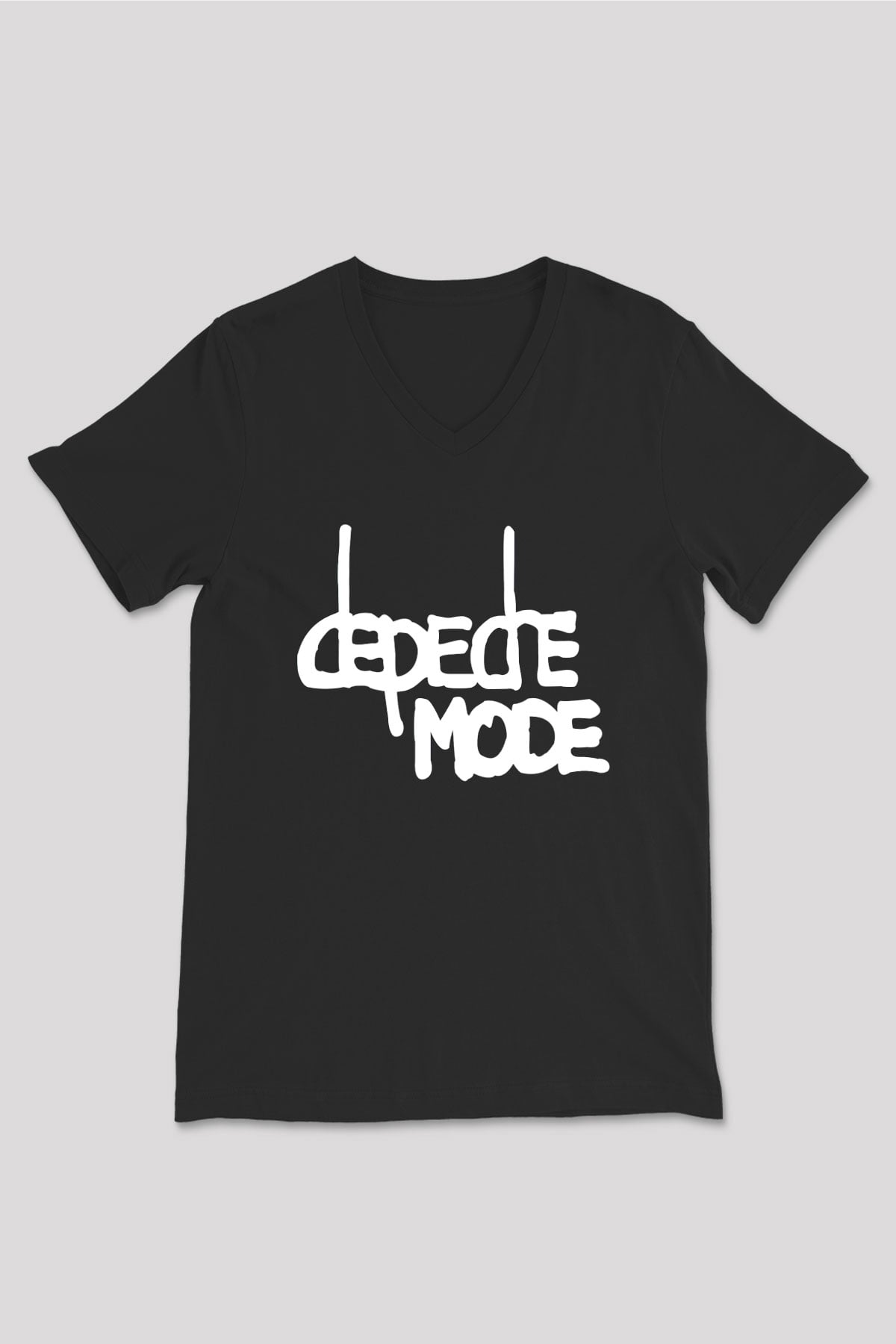Depeche Mode Siyah Unisex V Yaka Tişört T-Shirt