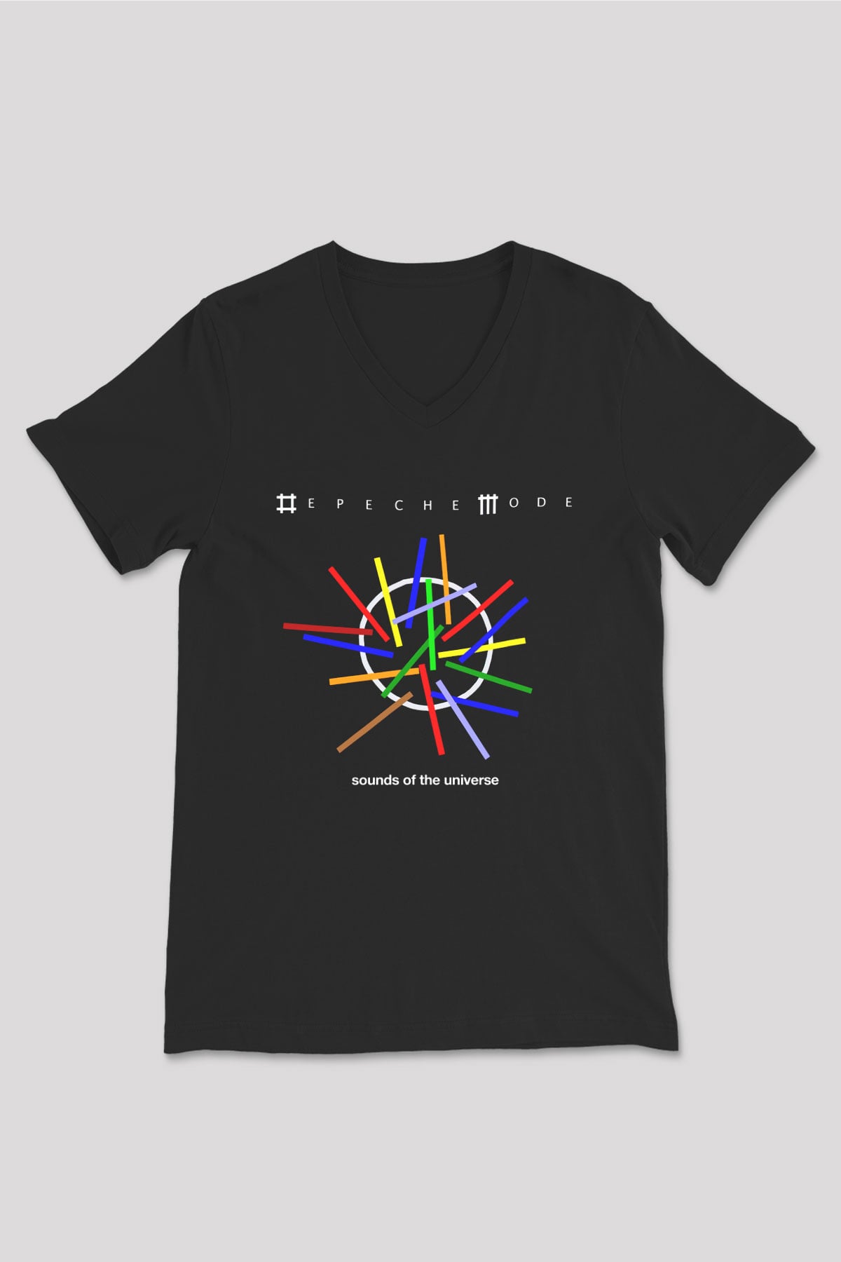 Depeche Mode Siyah Unisex V Yaka Tişört T-Shirt