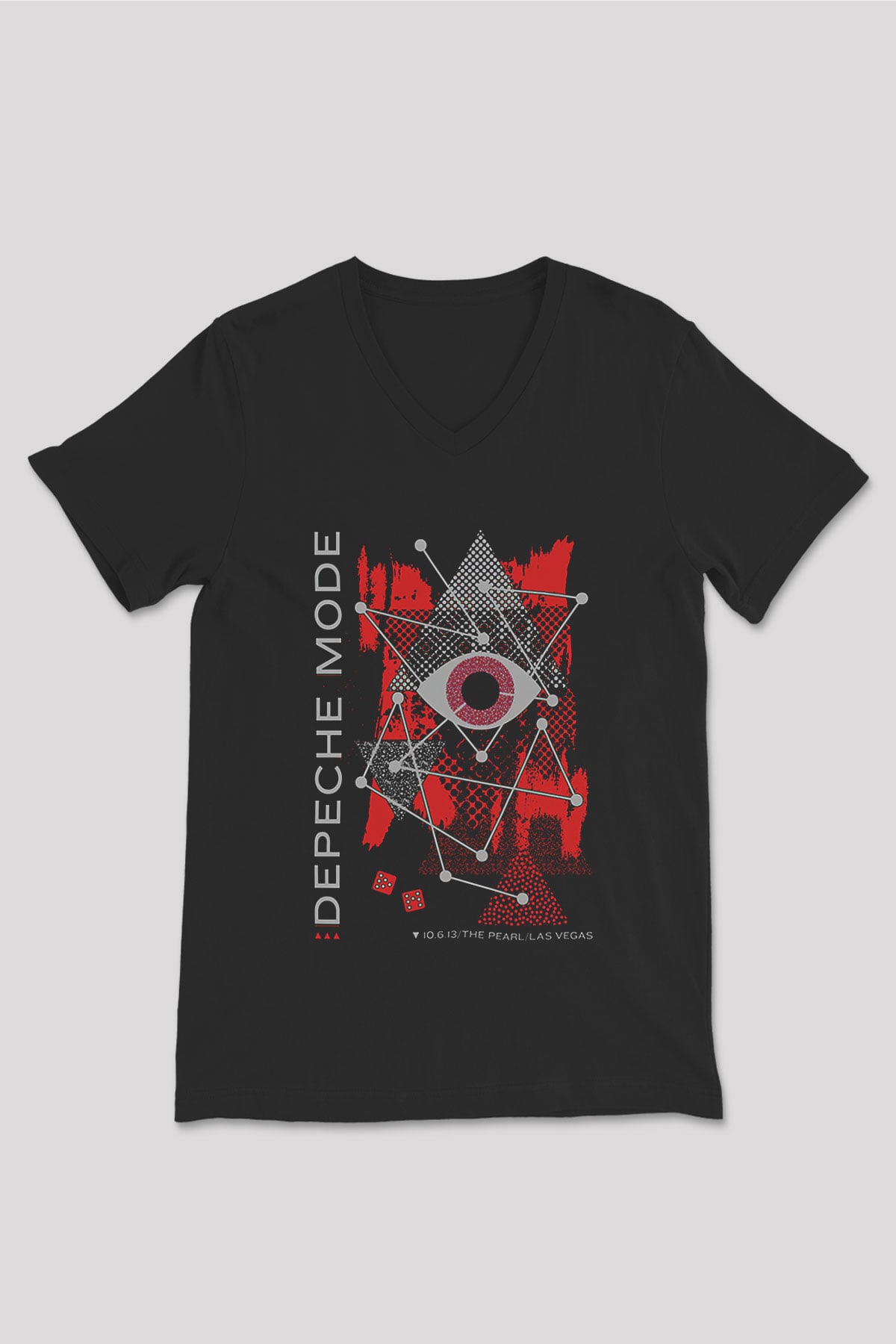 Depeche Mode Siyah Unisex V Yaka Tişört T-Shirt
