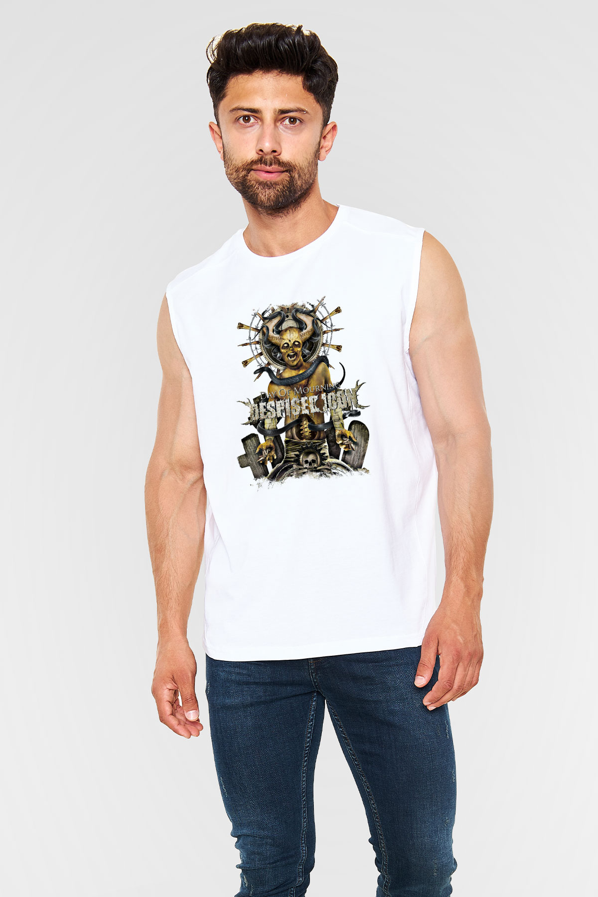 Despised Icon Baskılı Unisex Beyaz Kolsuz Tişört