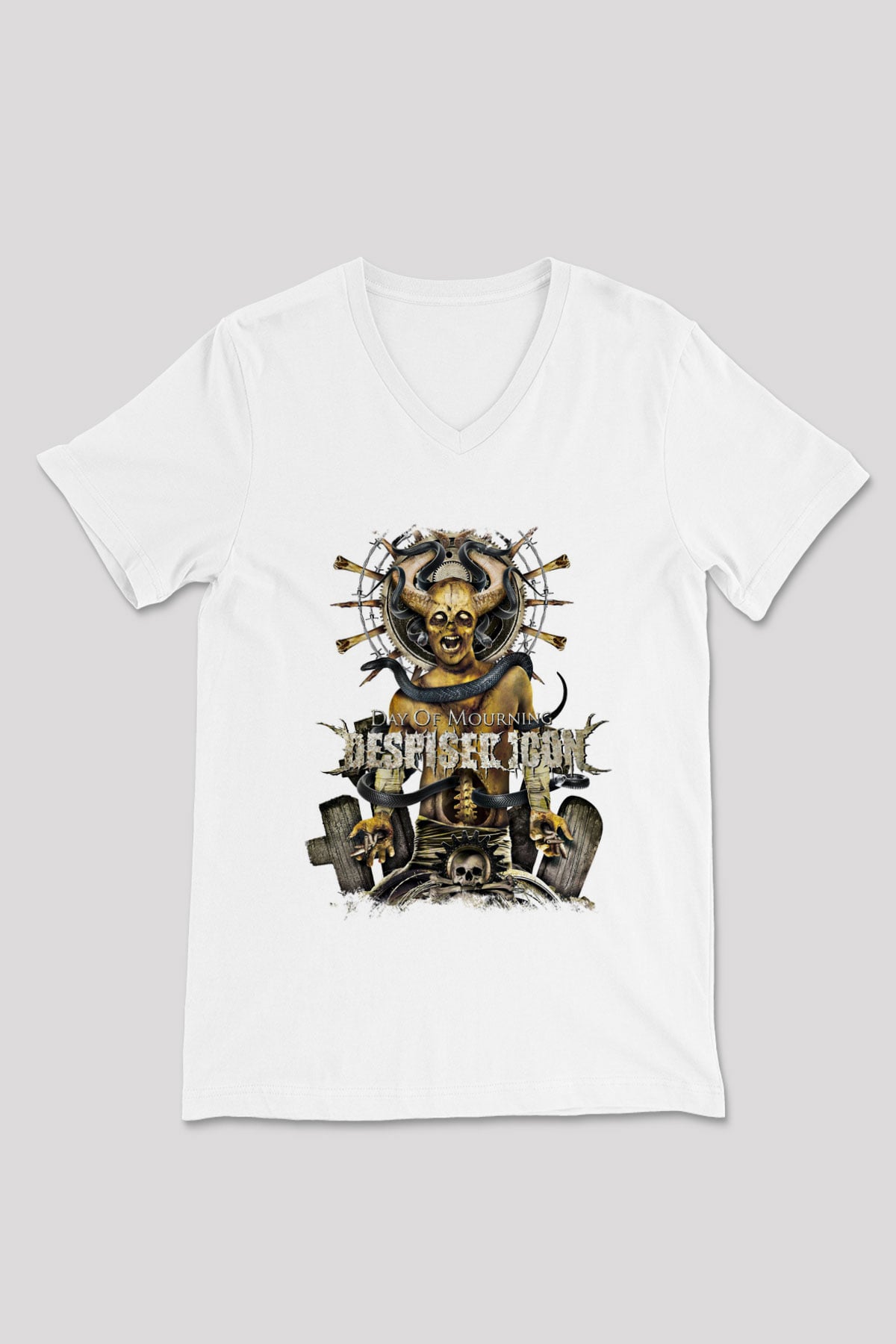 Despised Icon Baskılı Unisex Beyaz V Yaka Tişört