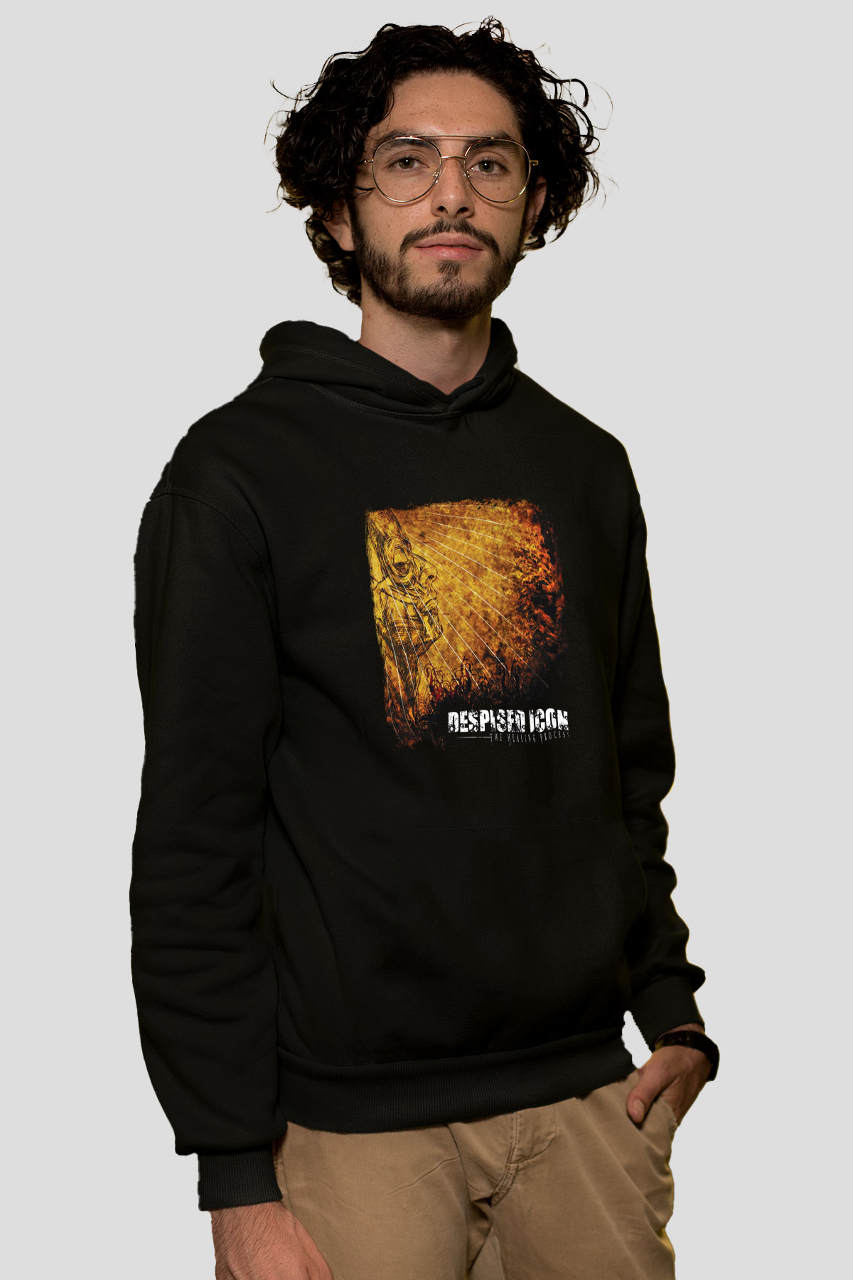 Despised Icon Baskılı Unisex Siyah Hoodie