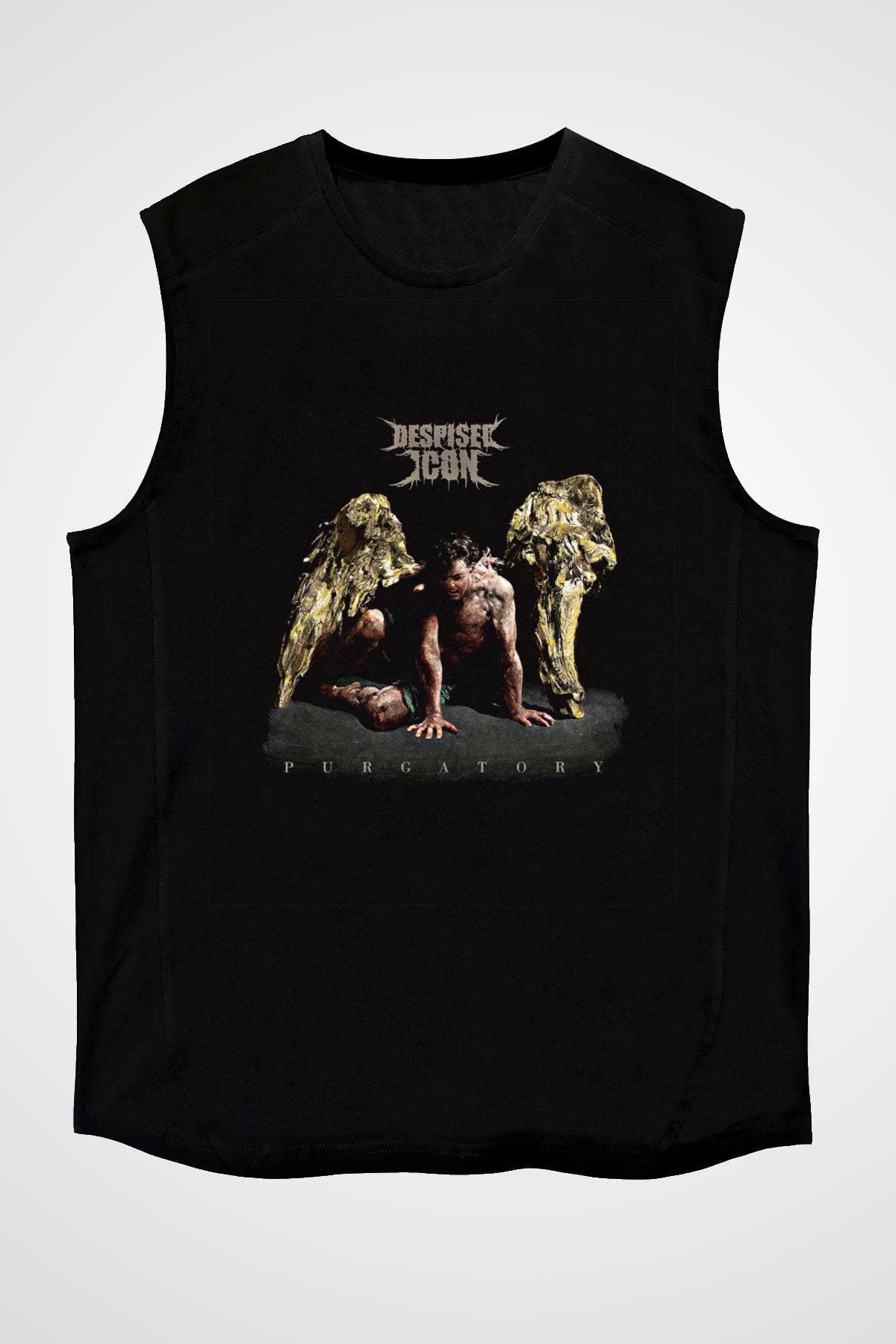 Despised Icon Baskılı Unisex Siyah Kolsuz Tişört