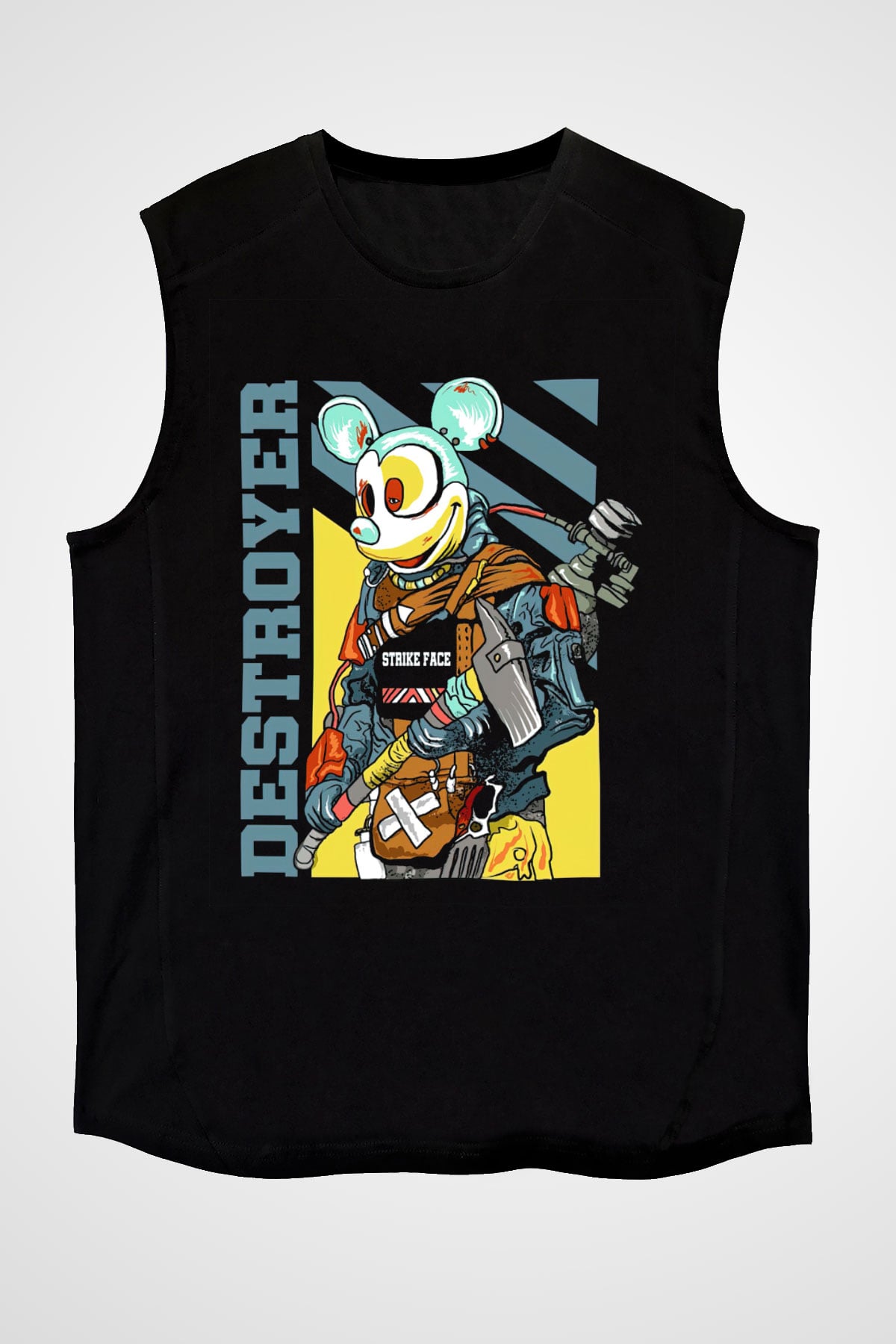 Destroyer Baskılı Unisex Siyah  Kolsuz Tişört
