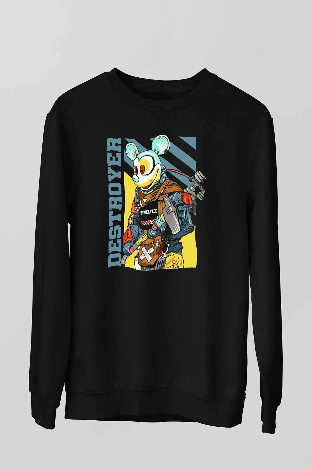 Destroyer Baskılı Unisex Siyah  Sweatshirt