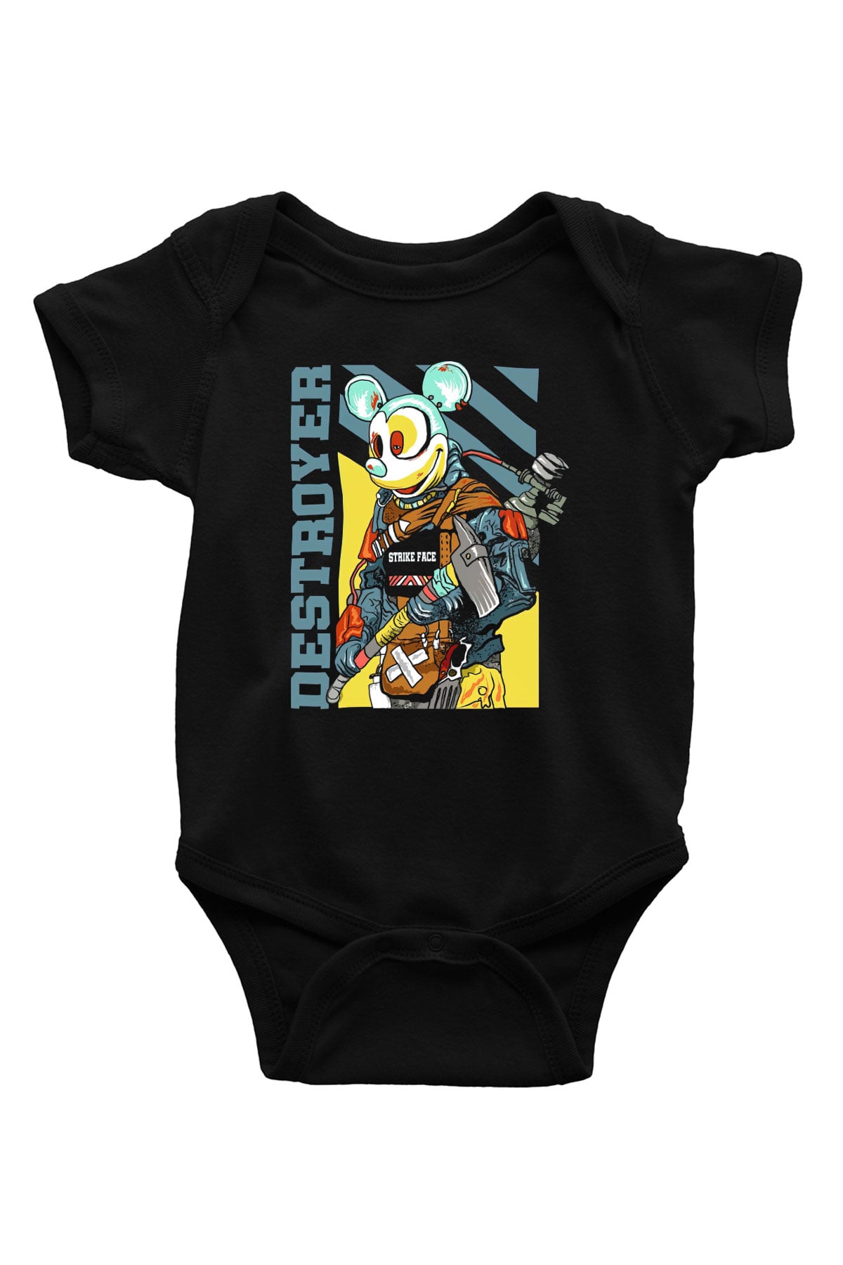 Destroyer BaskılıSiyah  Bebek Body - Zıbın