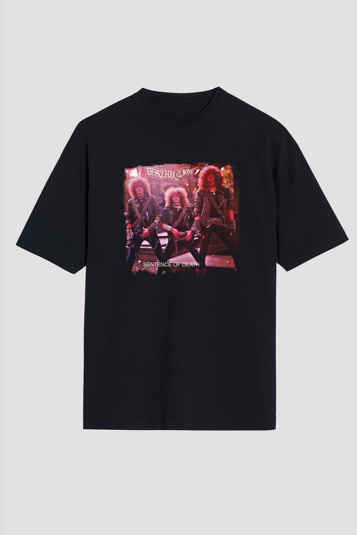 Destruction Baskılı Unisex Siyah Oversize Tişört
