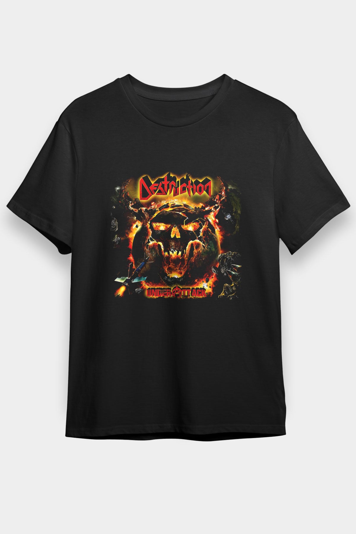 Destruction Baskılı Unisex Siyah Tişört