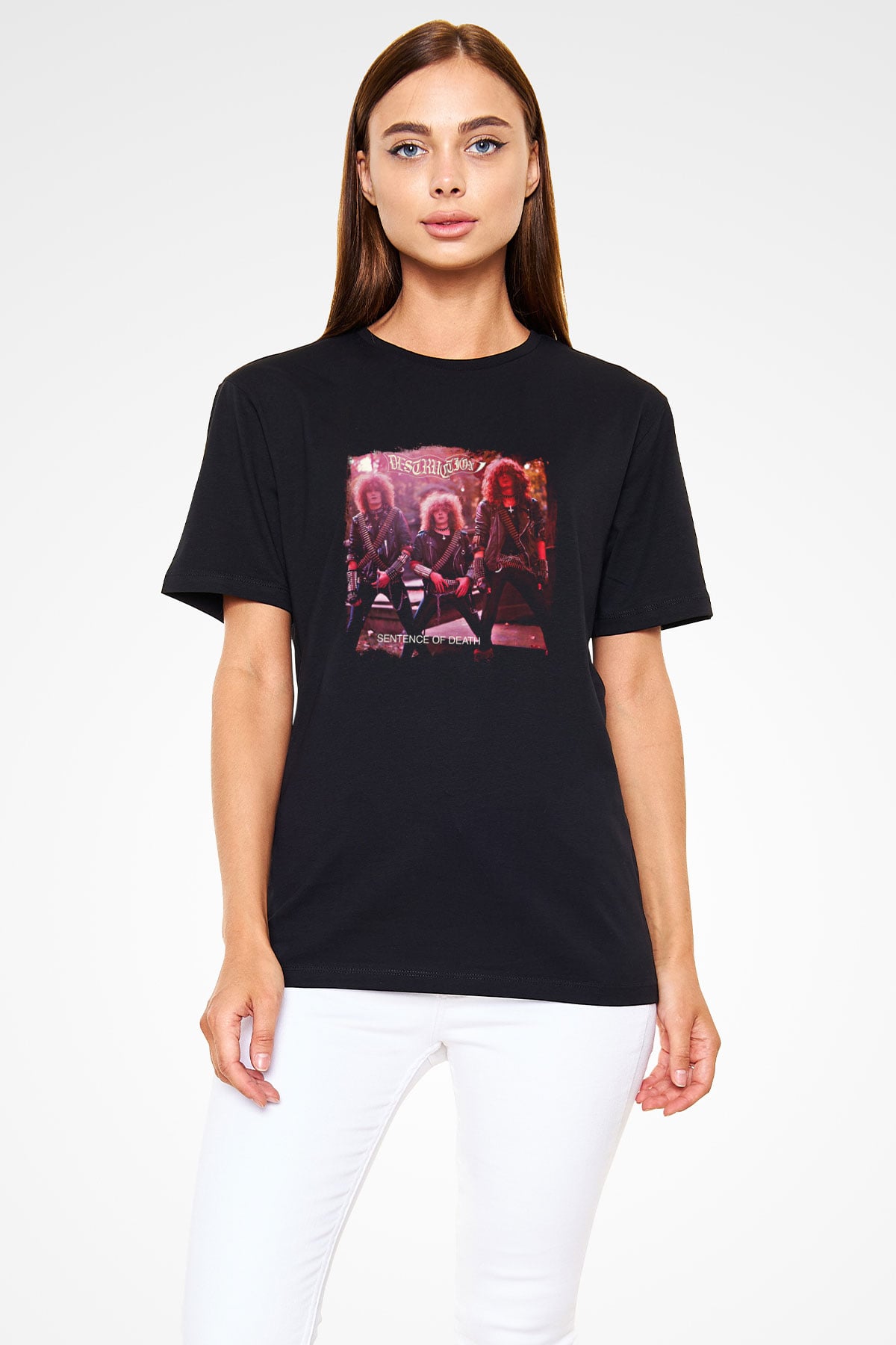 Destruction Baskılı Unisex Siyah Tişört