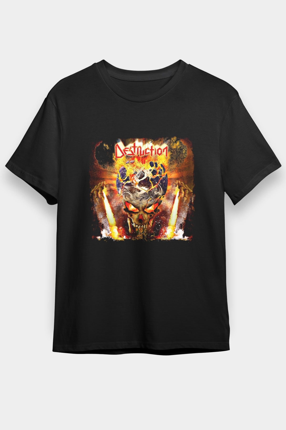 Destruction Baskılı Unisex Siyah Tişört