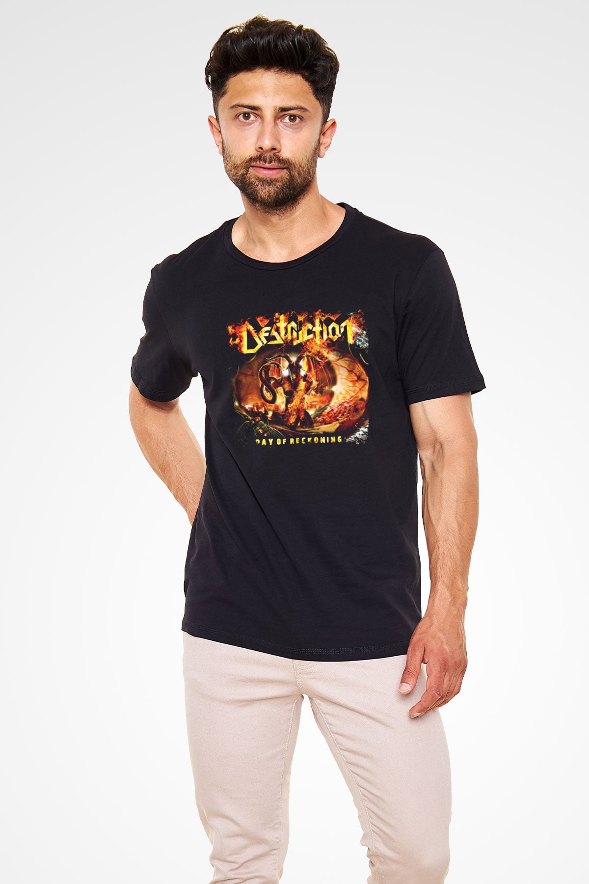 Destruction Baskılı Unisex Siyah Tişört