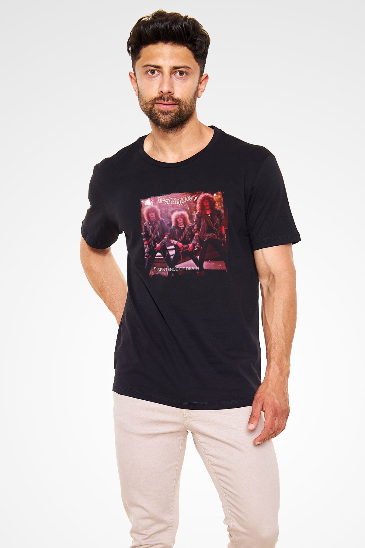 Destruction Baskılı Unisex Siyah Tişört