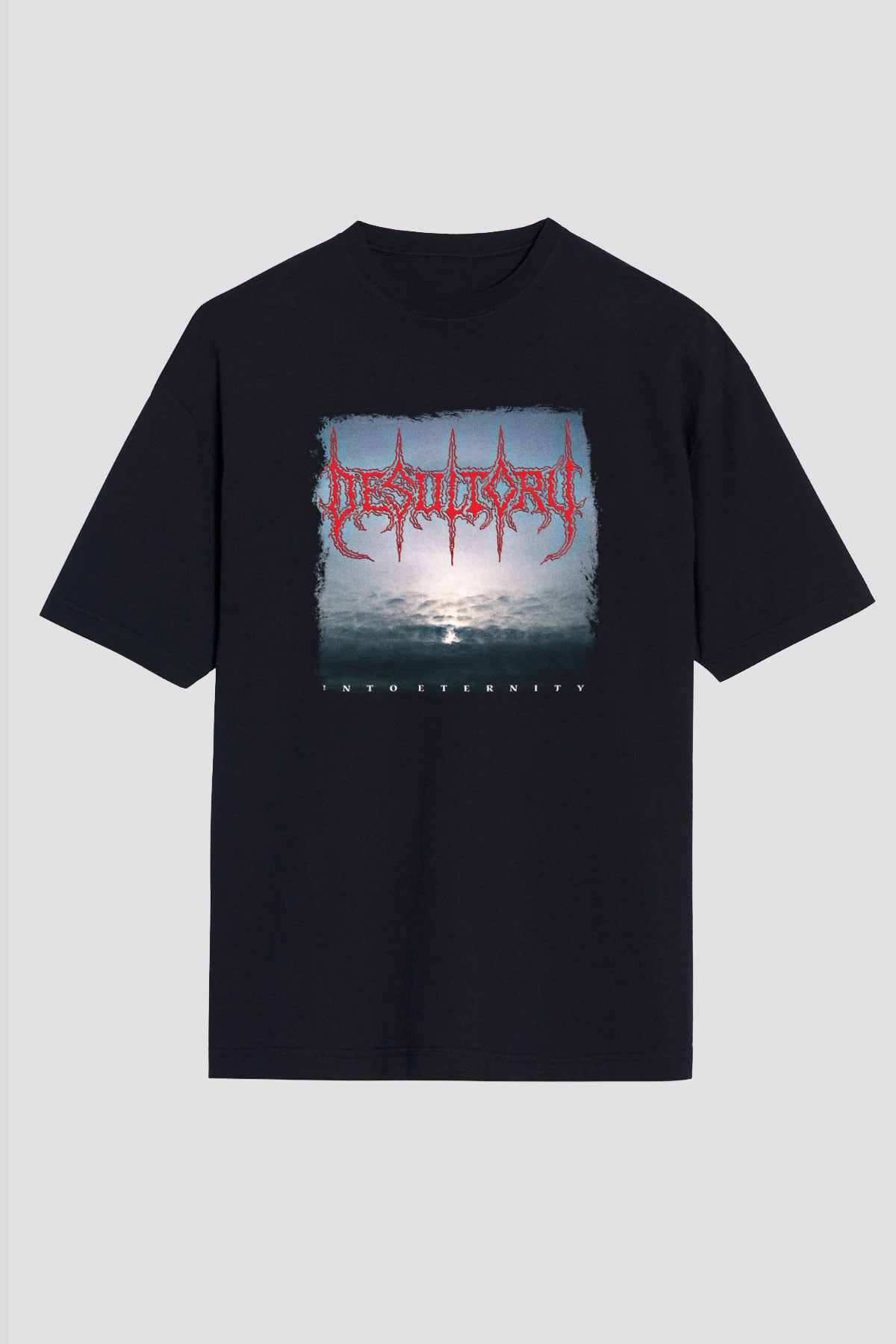 Desultory Baskılı Unisex Siyah Oversize Tişört