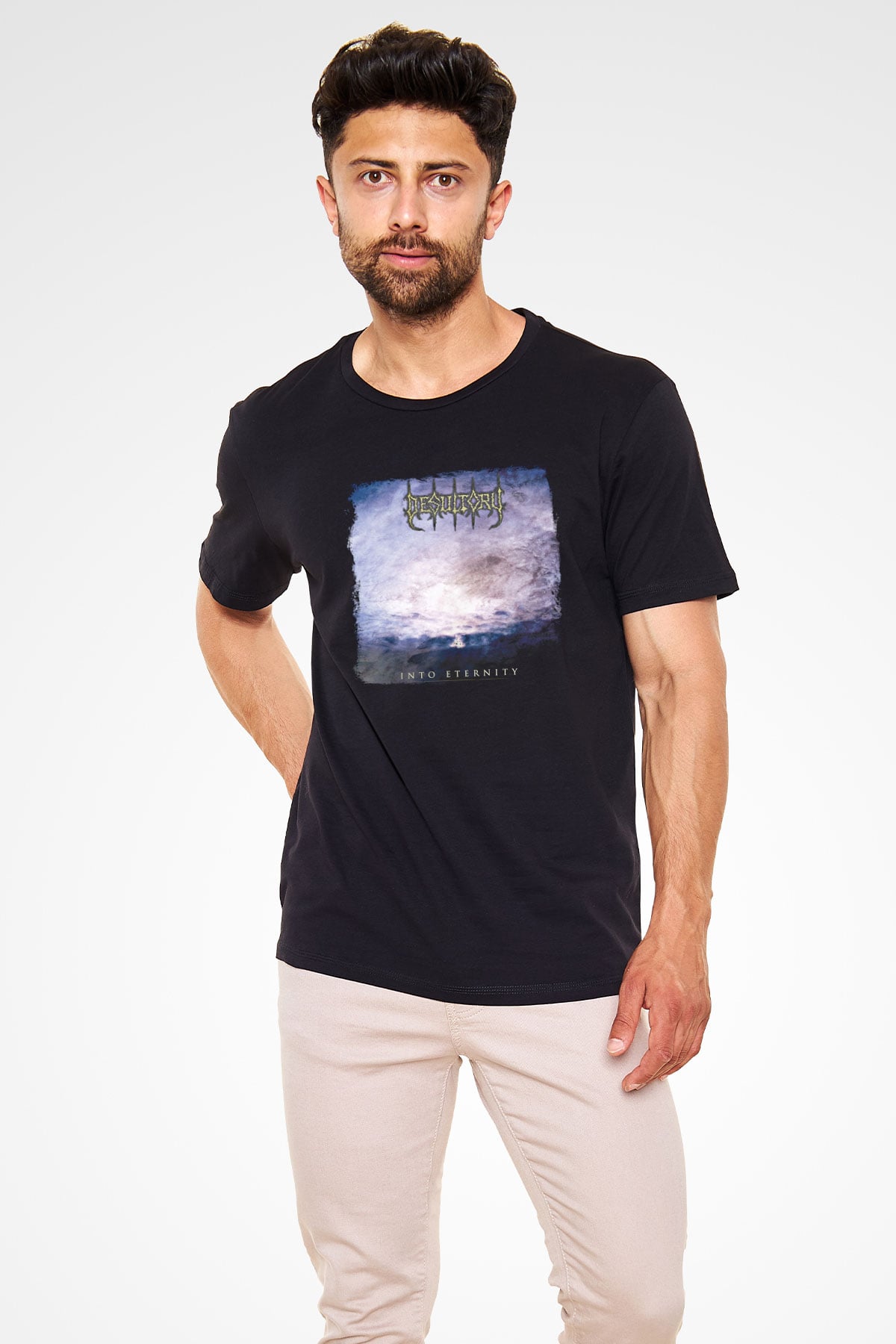 Desultory Baskılı Unisex Siyah Tişört