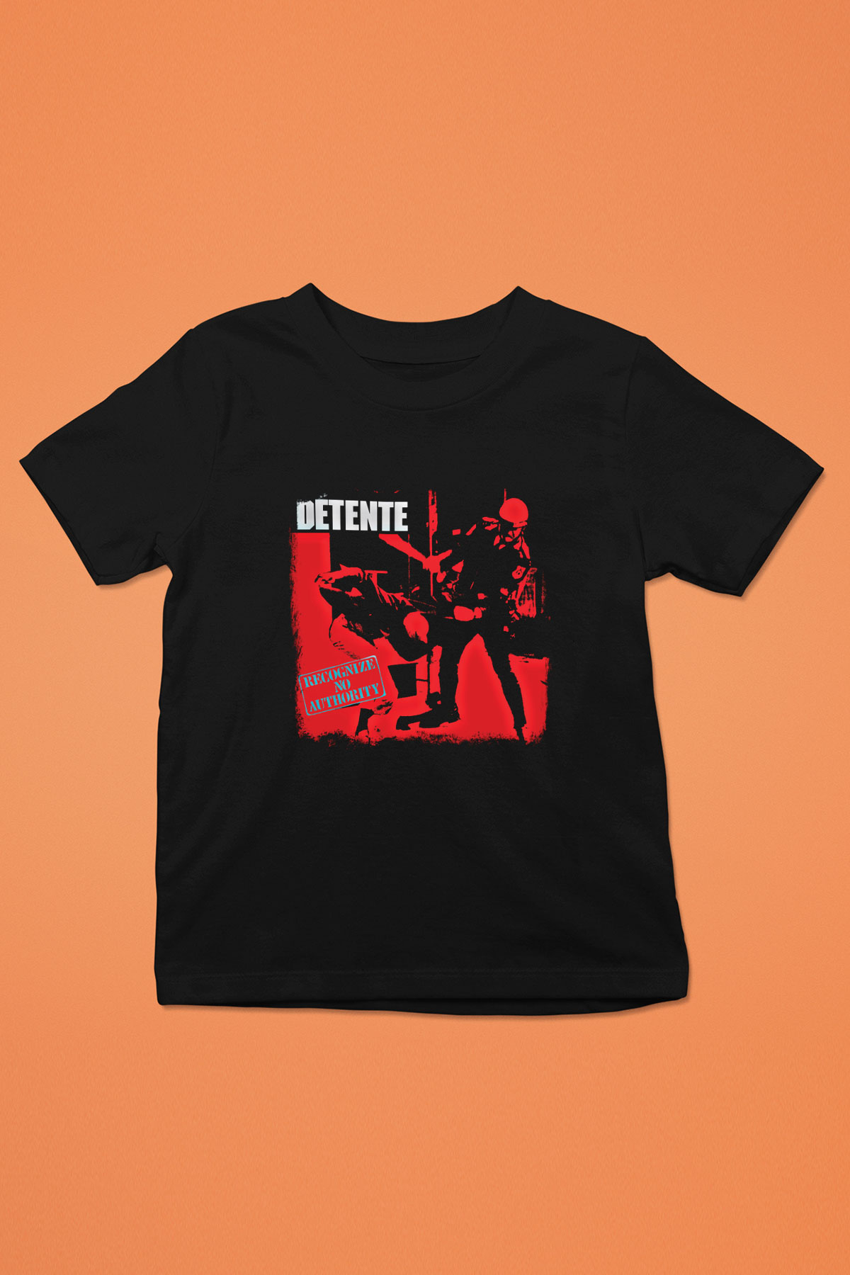 Detente Baskılı Unisex Siyah Çocuk Tişört