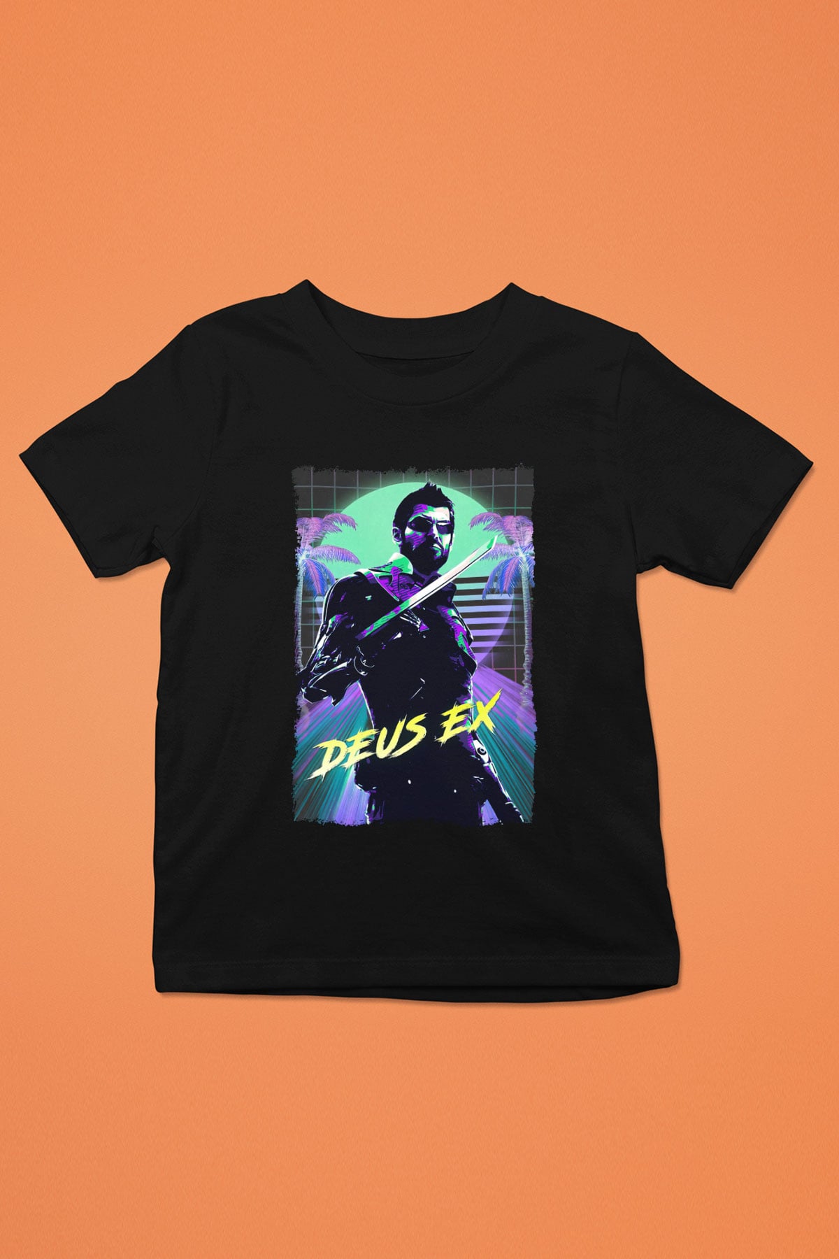 Deus Ex Siyah Unisex Çocuk Tişört