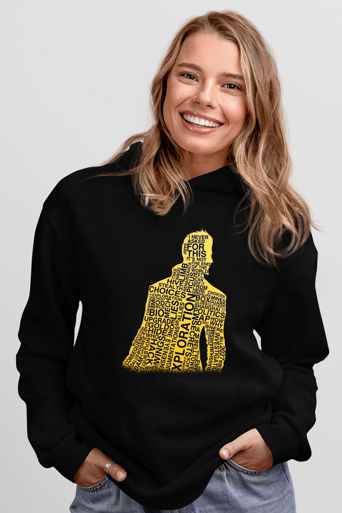 Deus Ex Siyah Unisex Hoodie