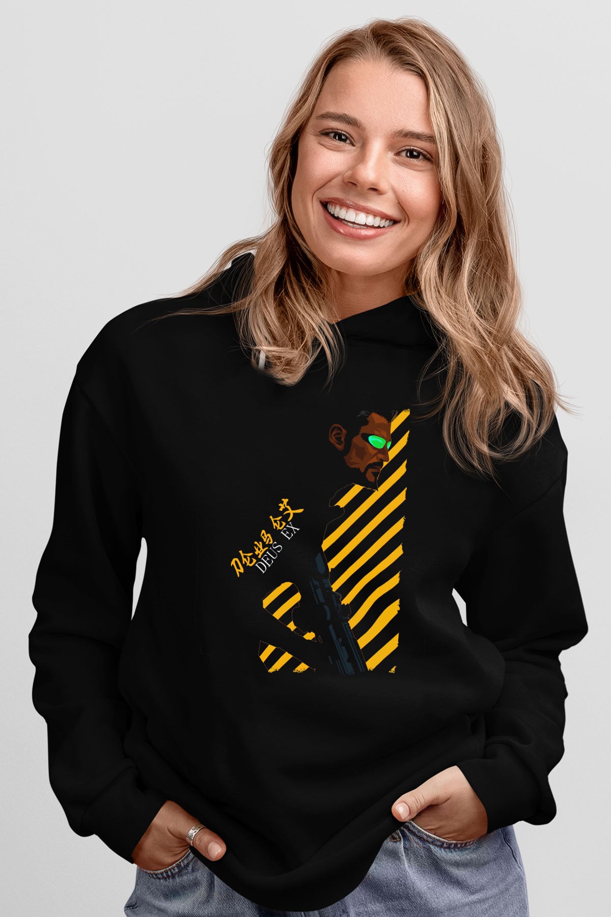 Deus Ex Siyah Unisex Hoodie