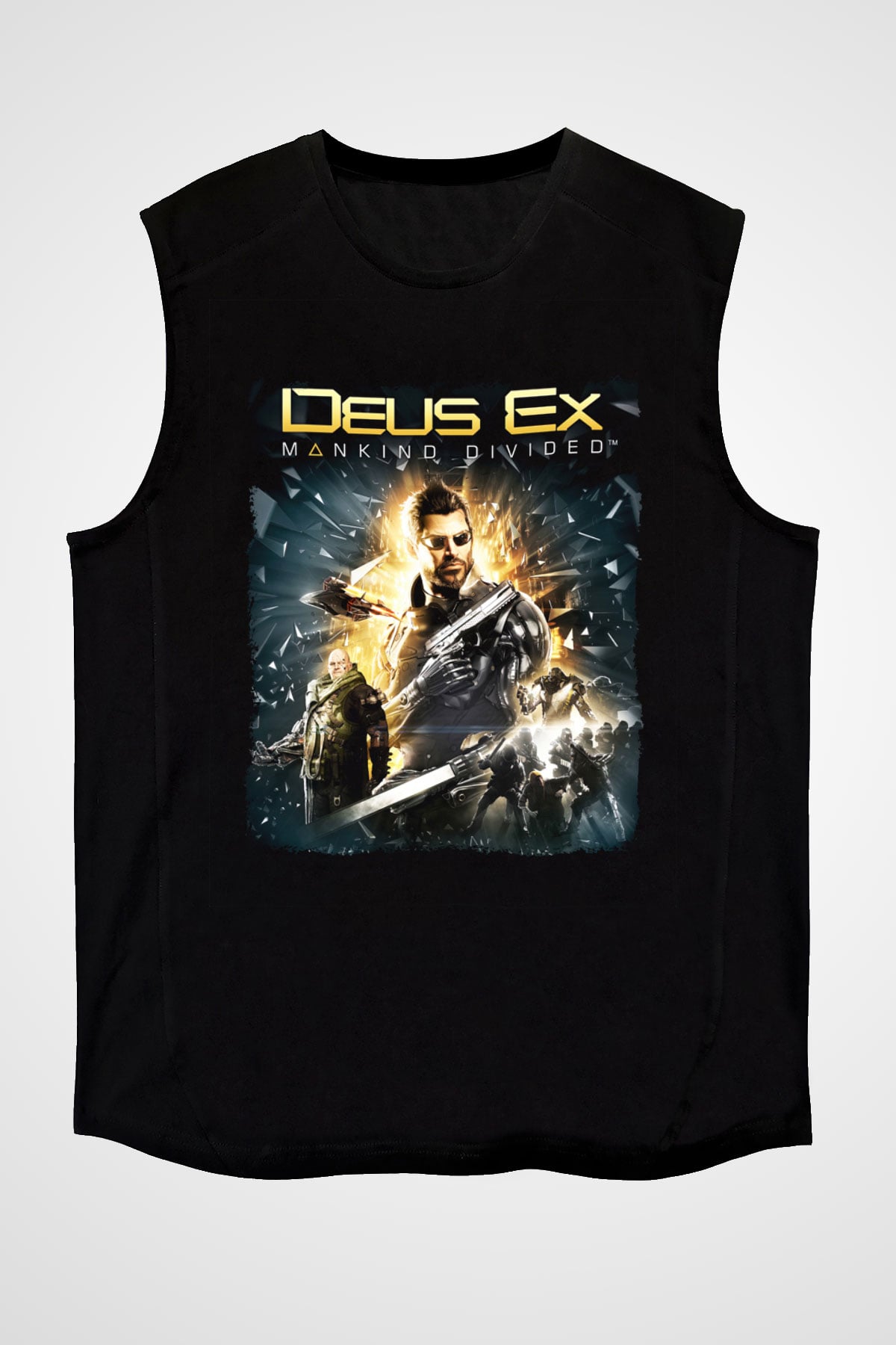Deus Ex Siyah Unisex Kolsuz Tişört