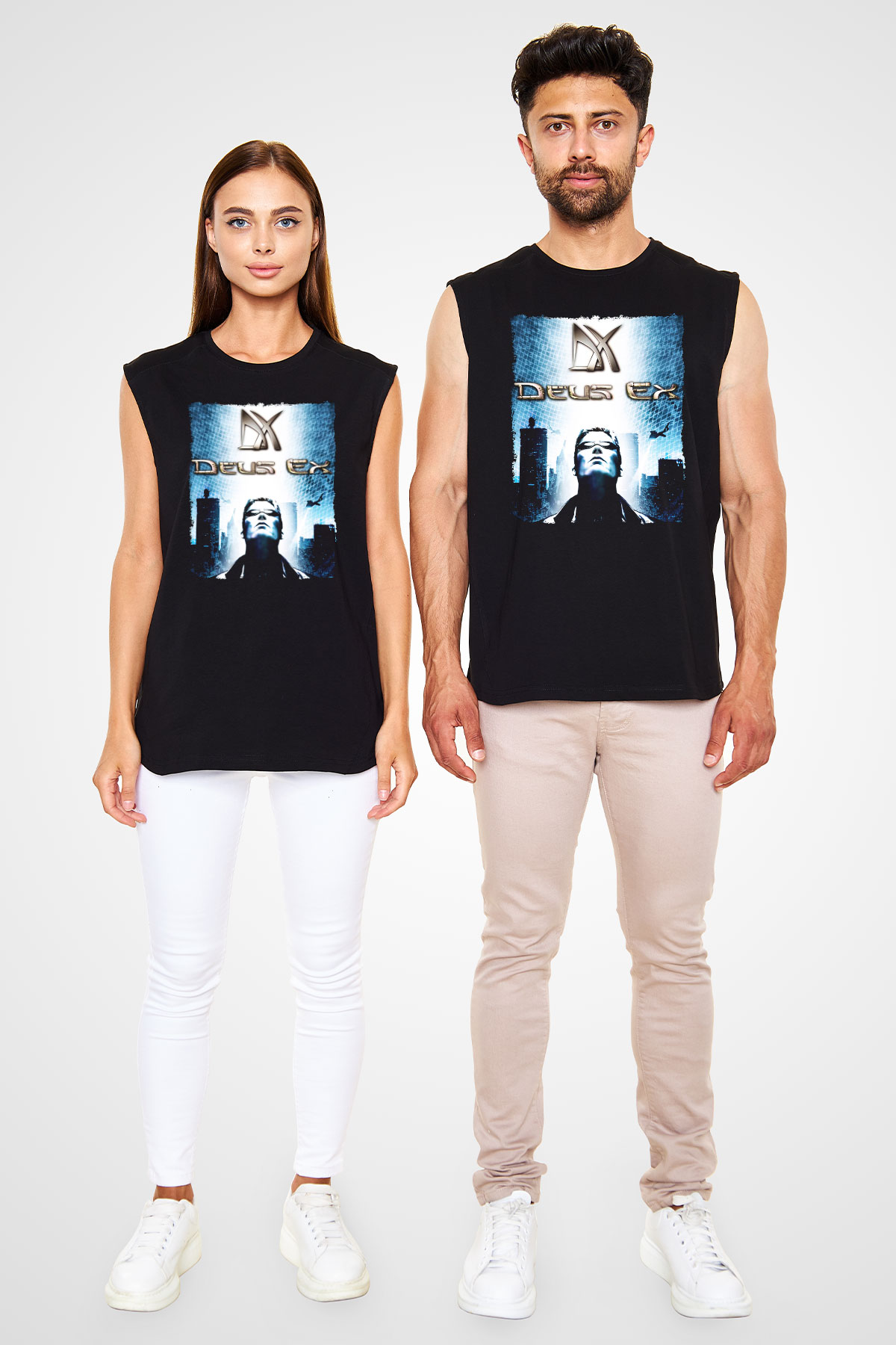 Deus Ex Siyah Unisex Kolsuz Tişört