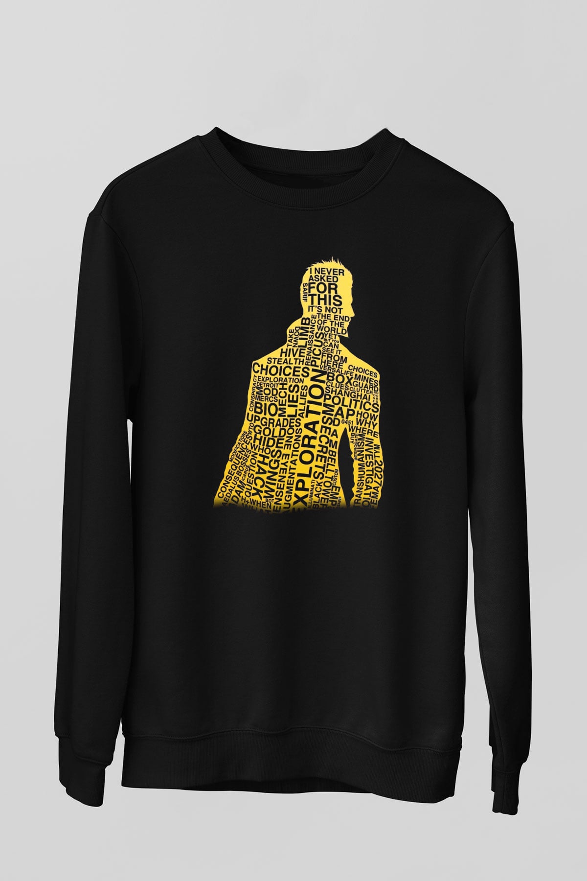 Deus Ex Siyah Unisex Sweatshirt