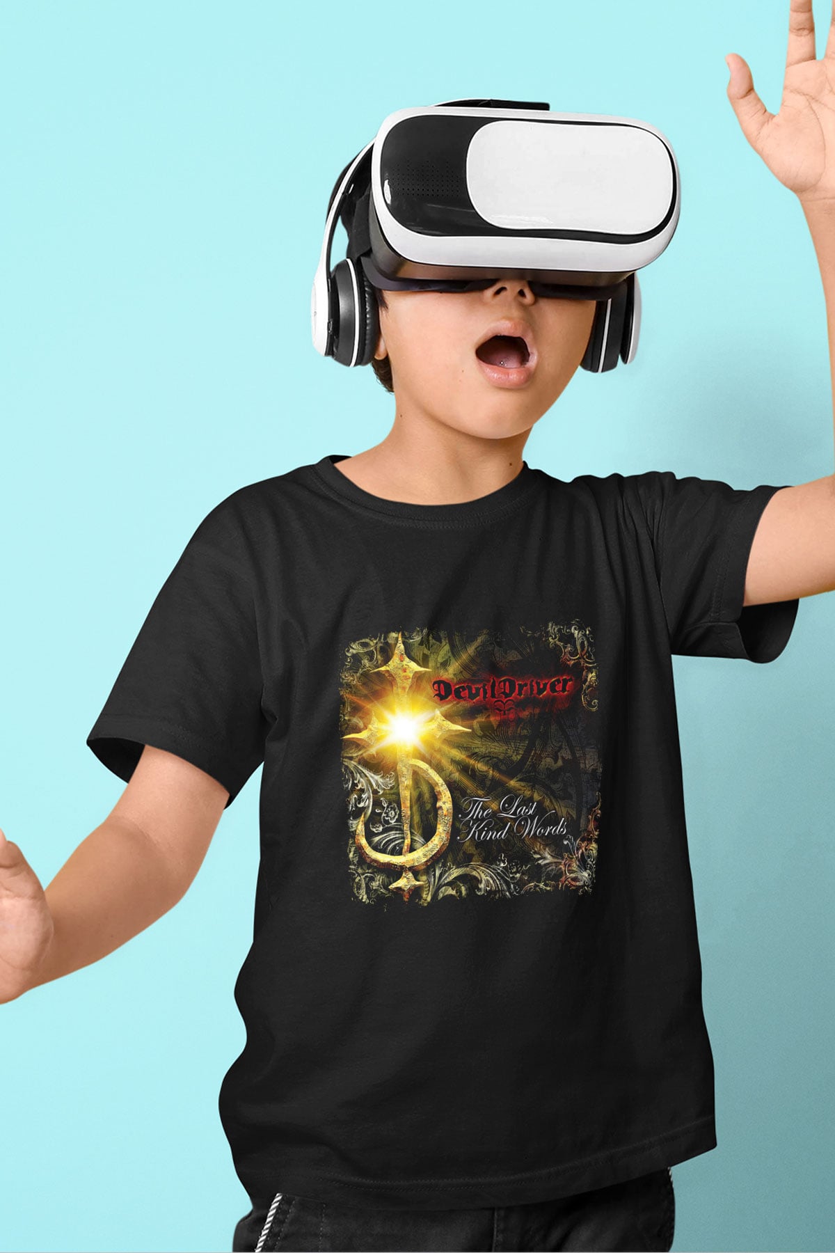 Devil Driver Baskılı Unisex Siyah Çocuk Tişört